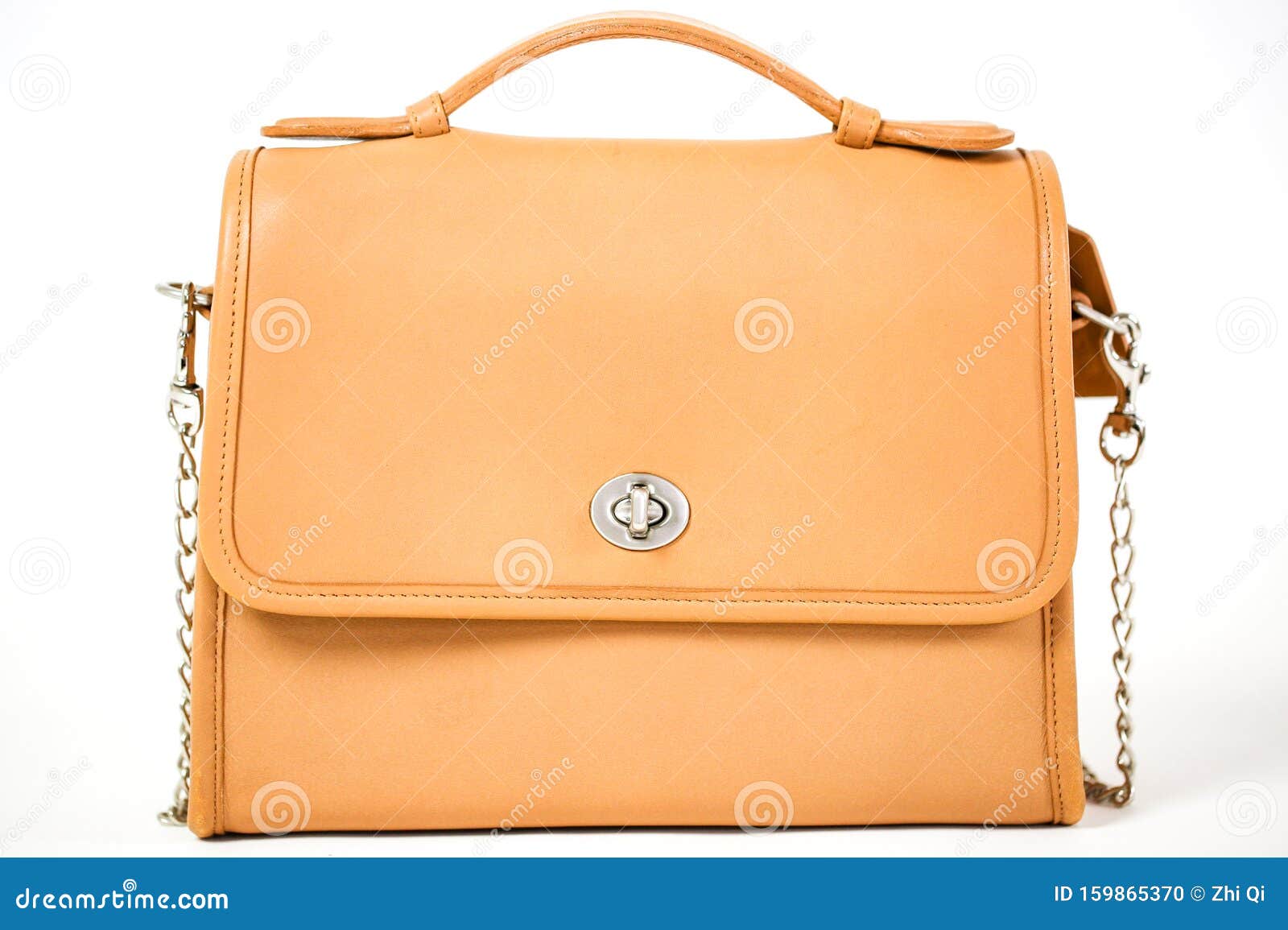 Vintage camel handbag stock photo. Image of fashion 159865370