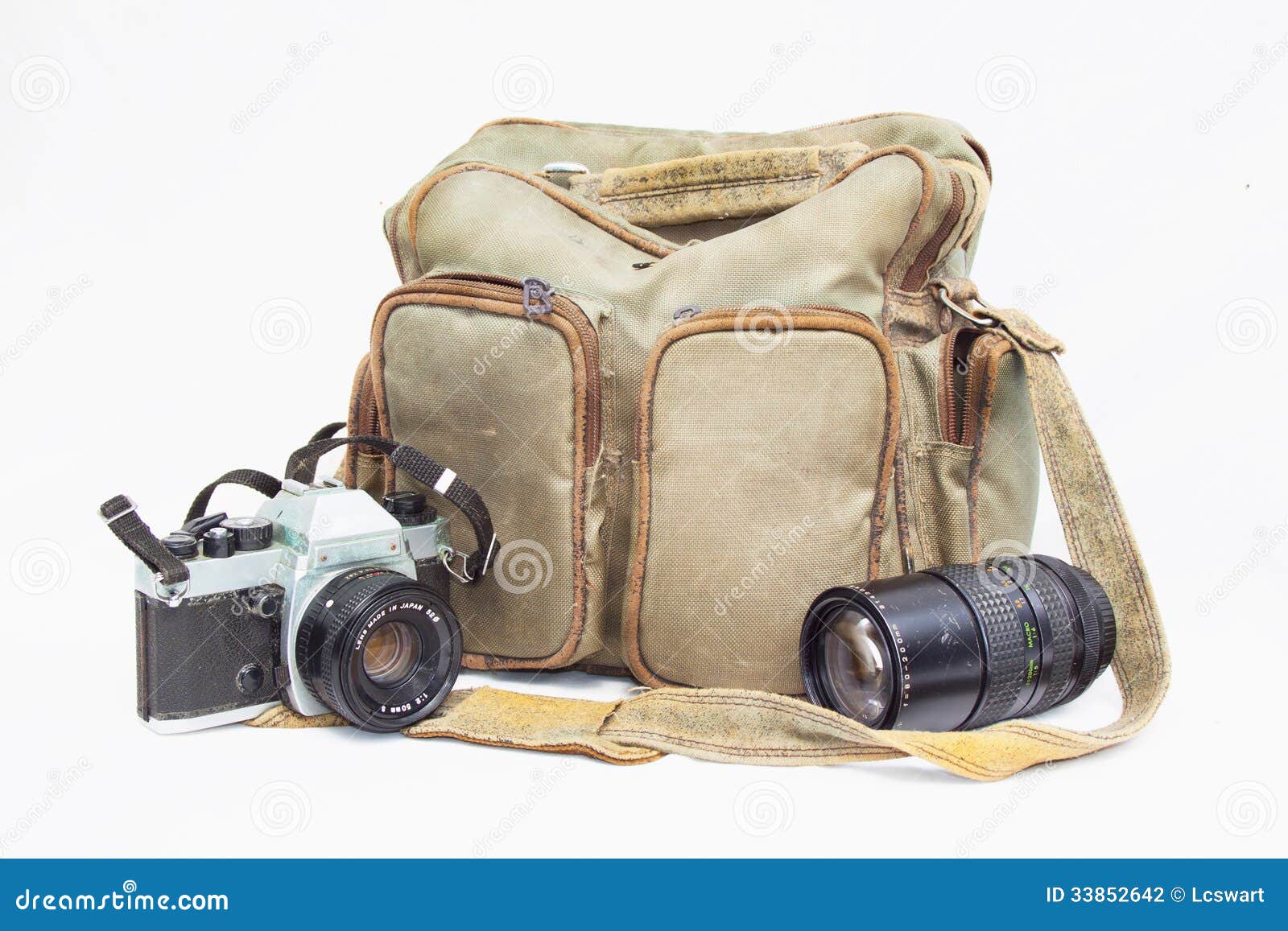 Vintage Camera Camera Bag Telephoto Lens Stock Photos Free & Royalty