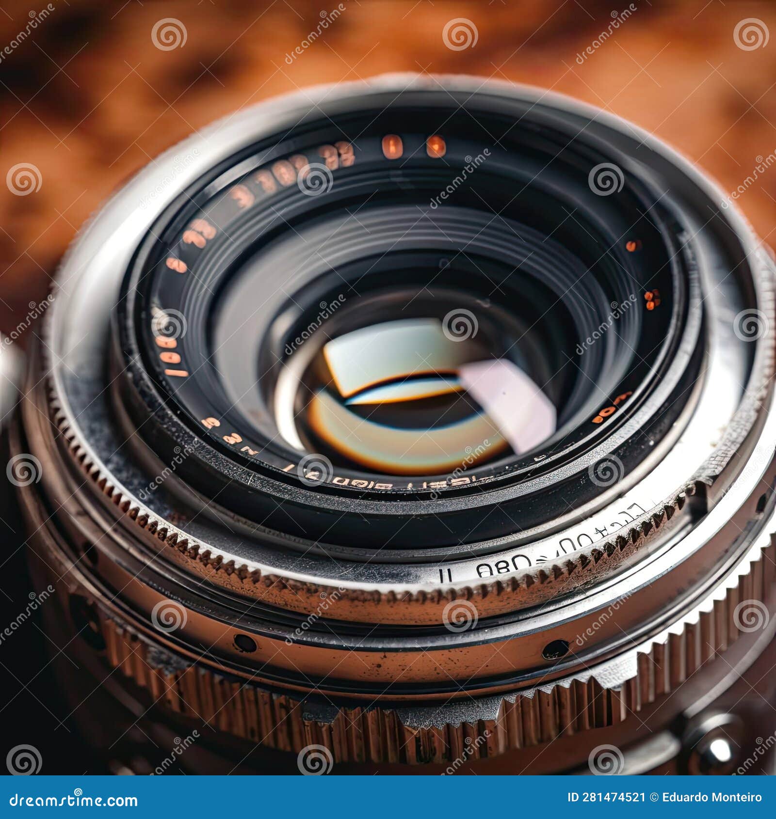 Vintage Camera Lens Closeup Stock Illustration Illustration of