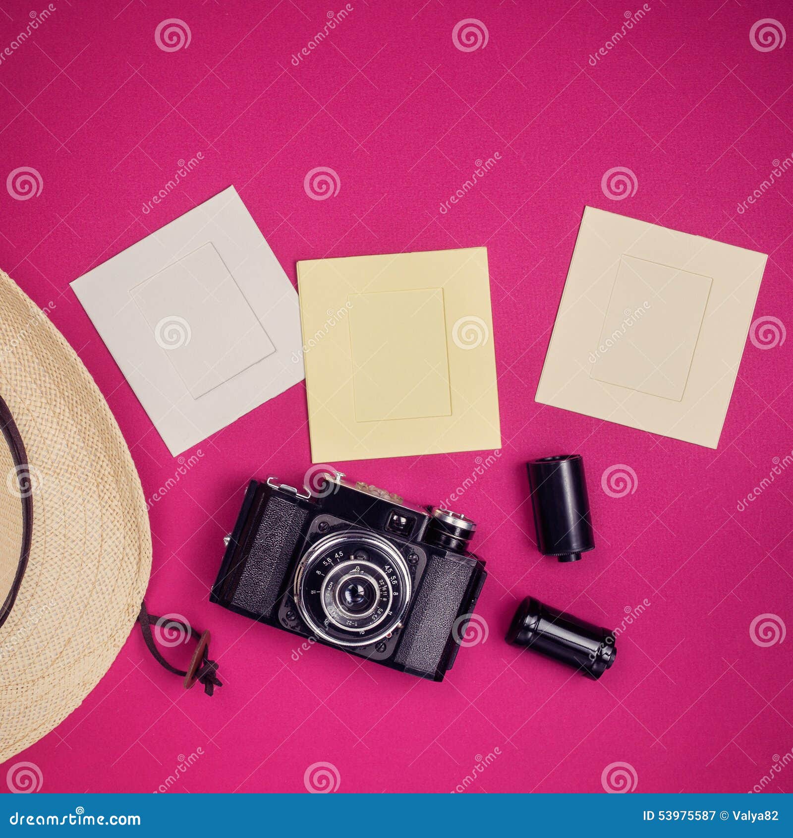 Vintage Camera and Photo Frames Stock Image Image of obsolete