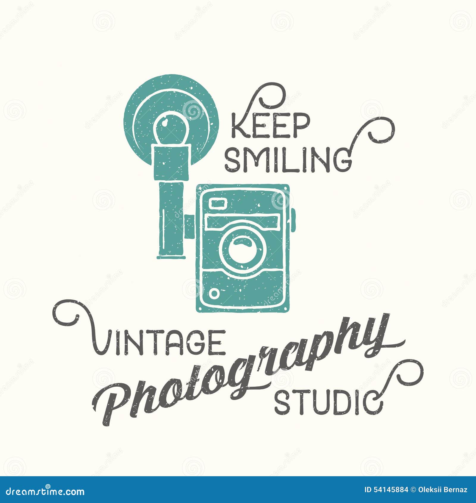 Vintage Camera Photography Studio Vector Label Stock Vector
