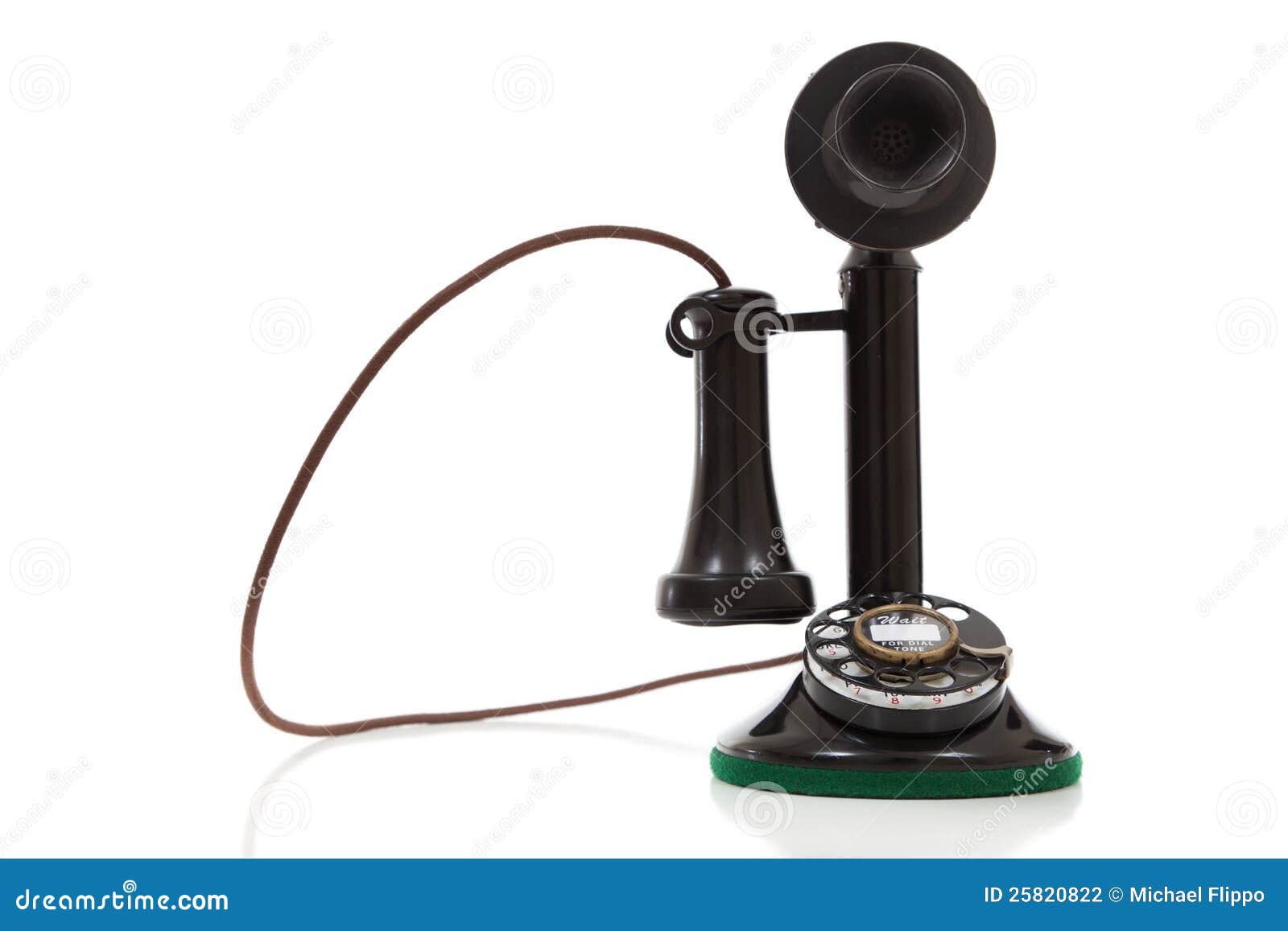 A Vintage Candlestick Phone on a White Background Stock Photo Image of telephone, vintage