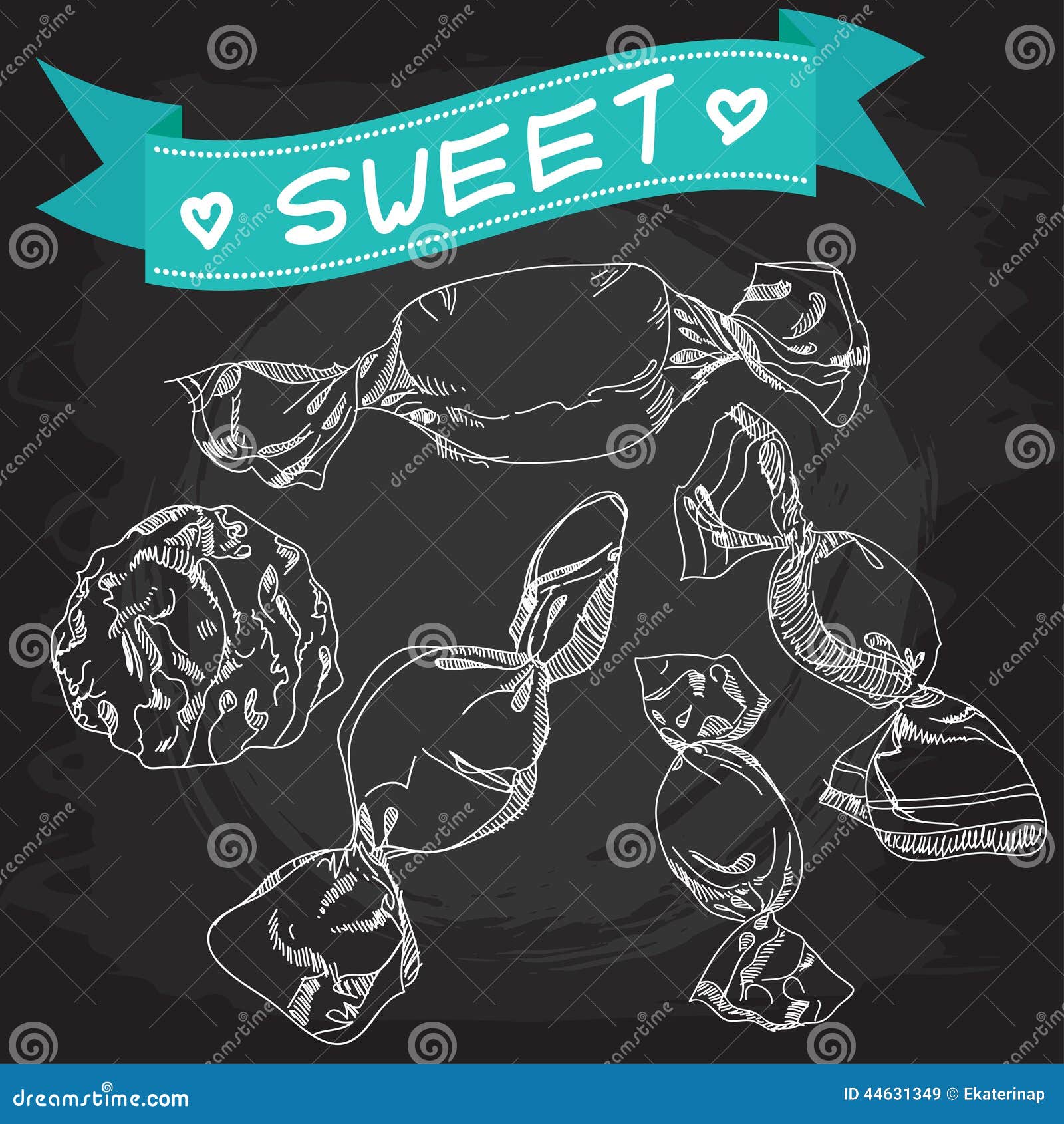 Vintage Candy Poster Chalkboard. Stock Vector Illustration of candy, cartoon 44631349
