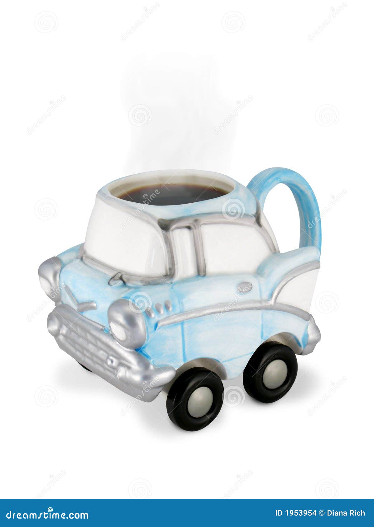 Vintage Car Coffee Cup with Steaming Coffee Stock Photo - Image of chevy,  american: 1953954