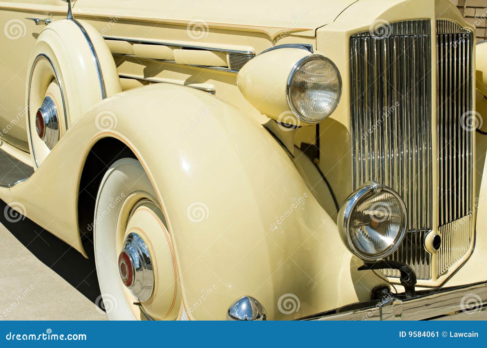 Vintage Car Detail stock image. Image of headlights, convertible 9584061