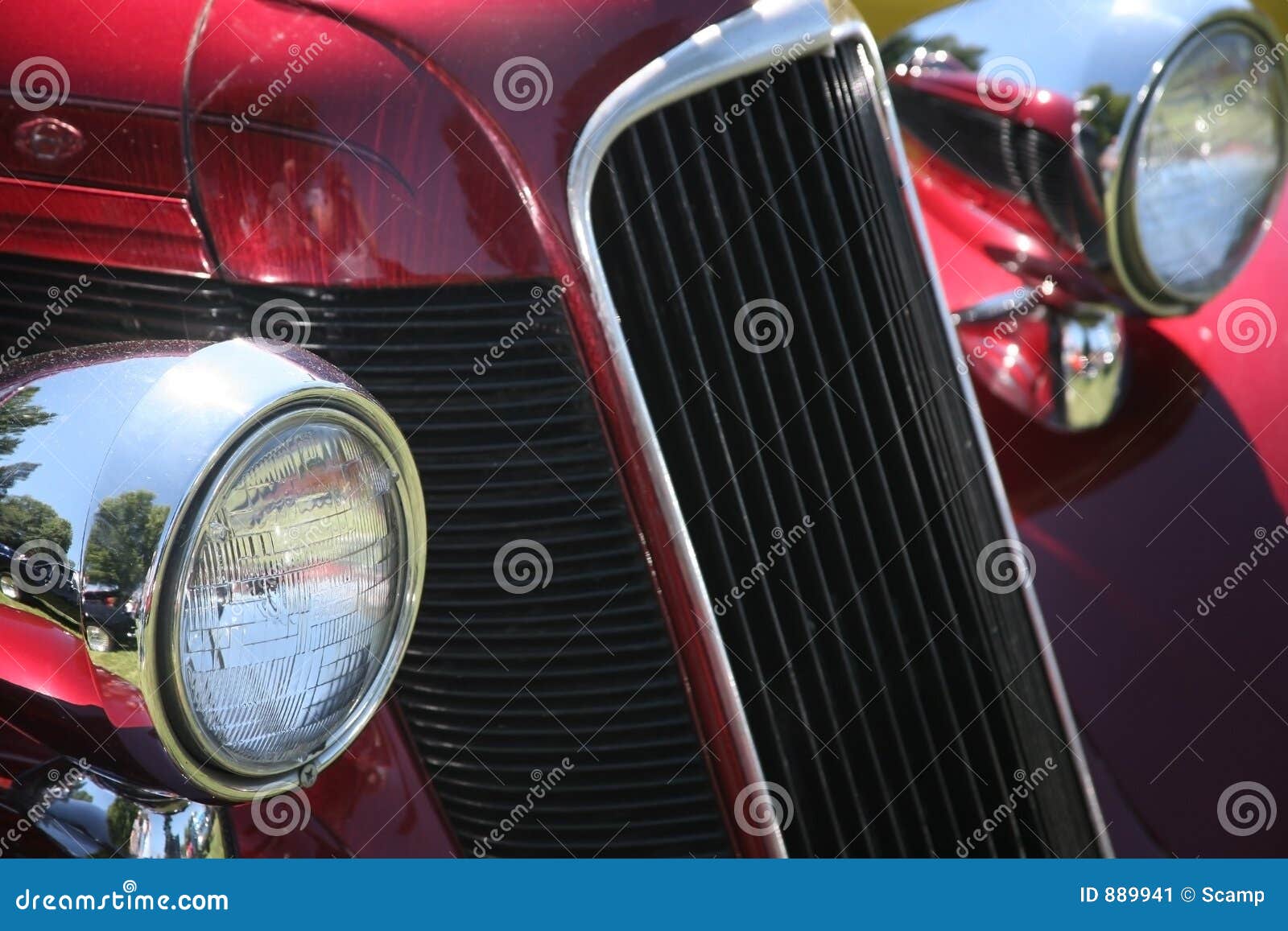 Vintage Car Headlights and Grill Stock Image Image of curves, grill