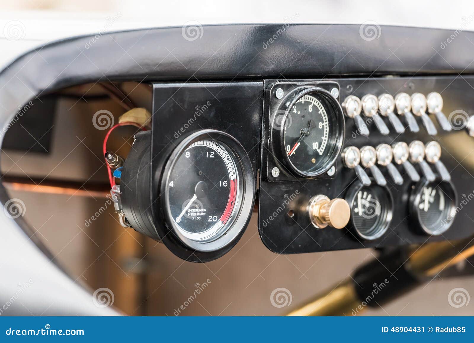 Vintage Car Interior stock image. Image of knob, dial 48904431