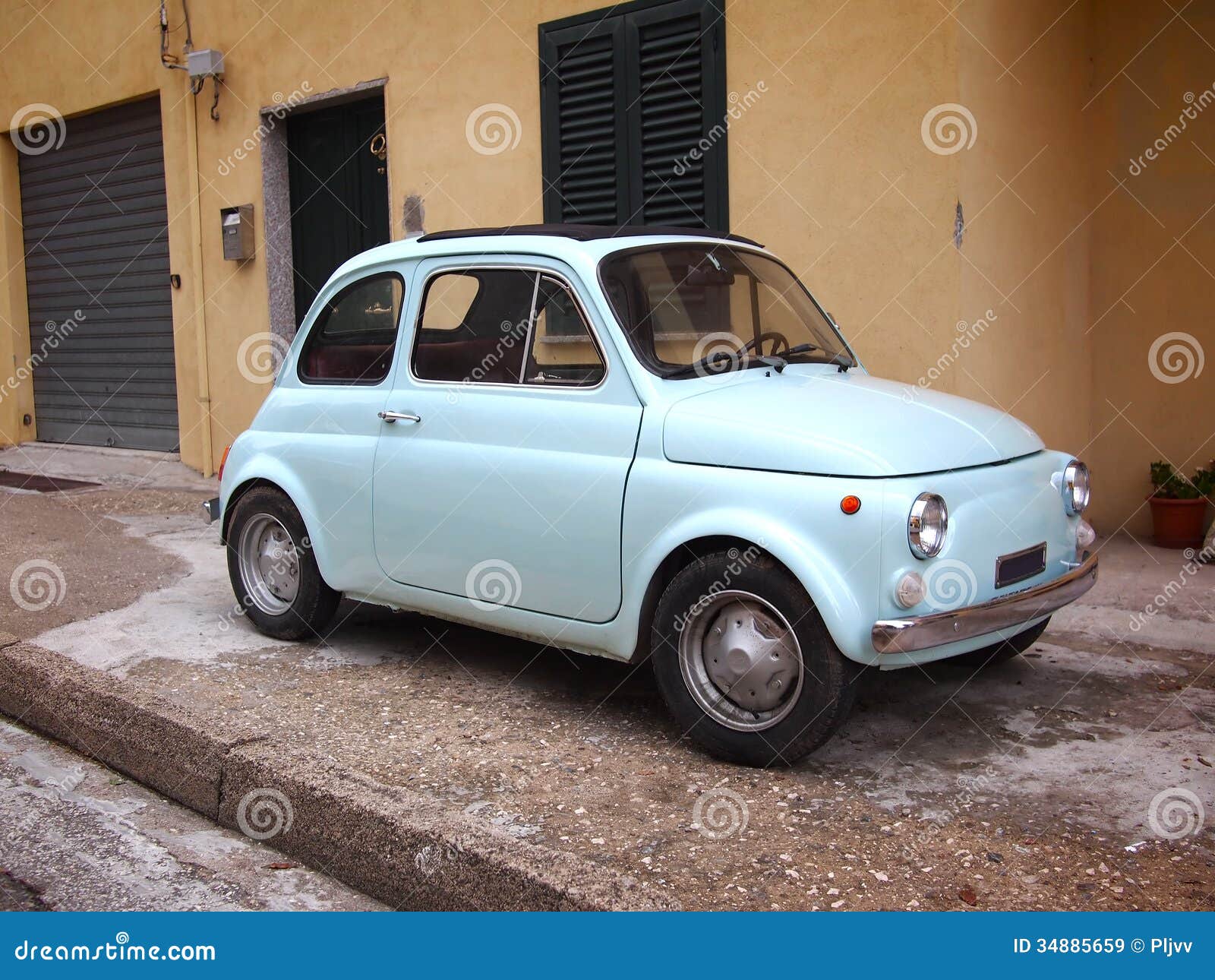 Vintage car stock image. Image of rome, blue, small, italy - 34885659