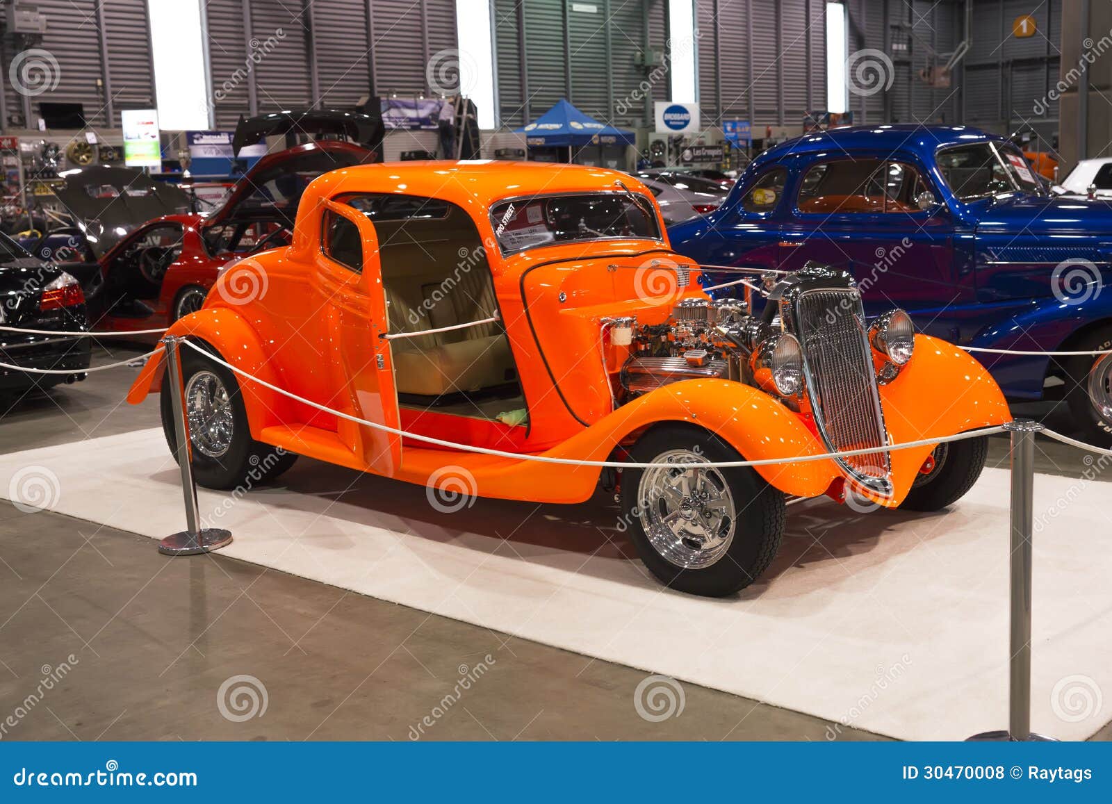 Vintage car. Picture of the hot rod at the international show car association 2013. Isca show car 2013 at quebec, canada.
