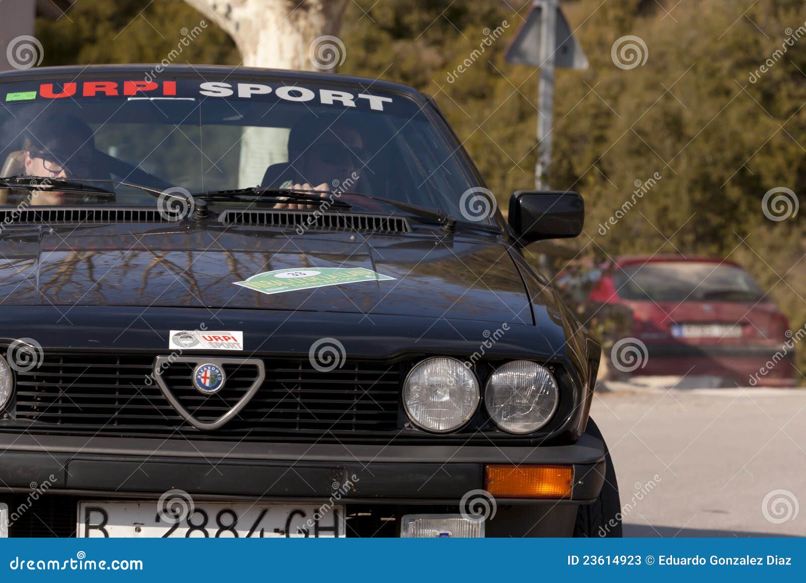 Vintage car rally editorial stock photo. Image of barcelona 23614923