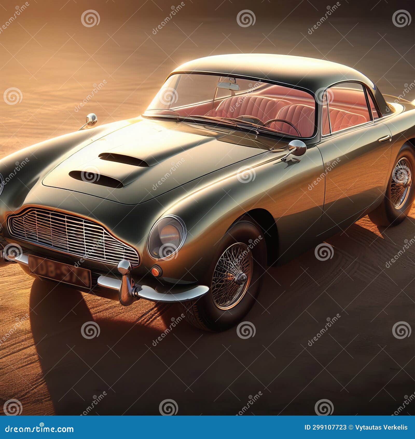 Vintage Car on the Road. Old Style Photo Stock Image - Image of