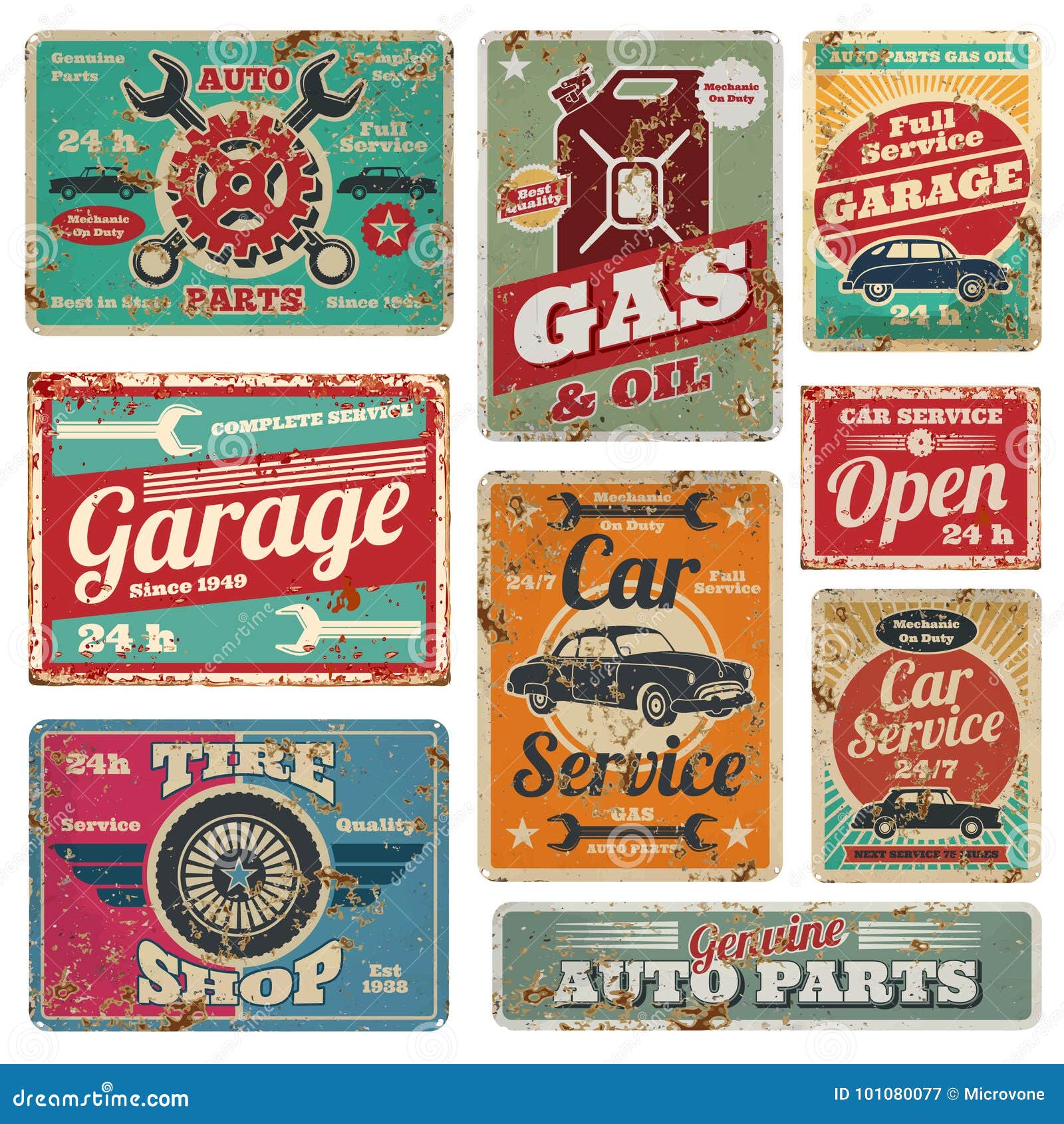 Tin Sign XXL Nostalgic Car Retro Gas and service station Vintage 