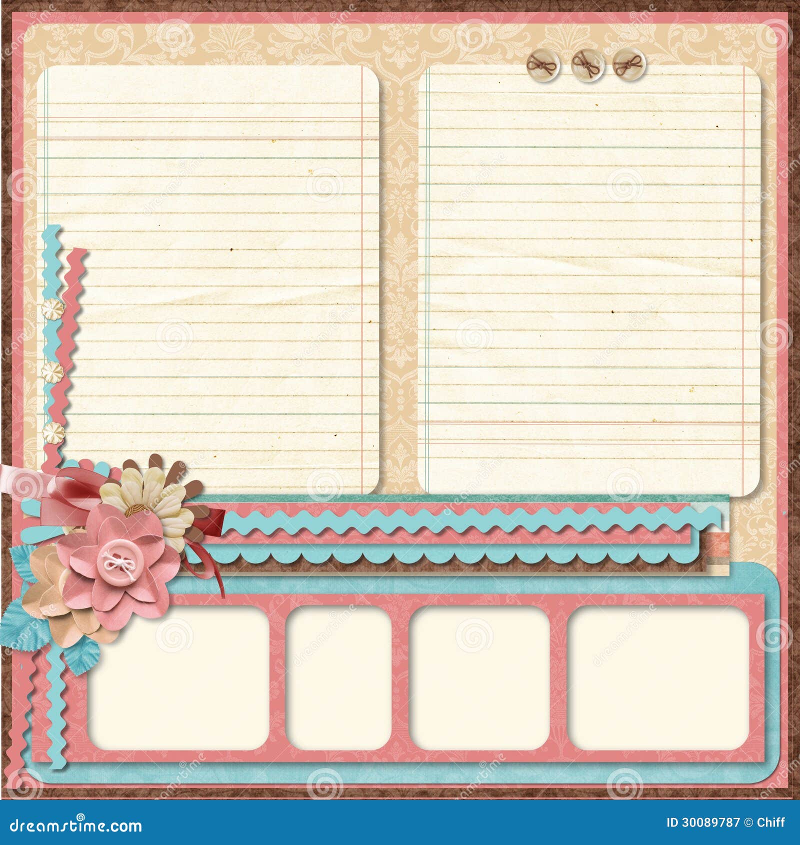 Retro Family Album365 Project Scrapbooking Templates Stock