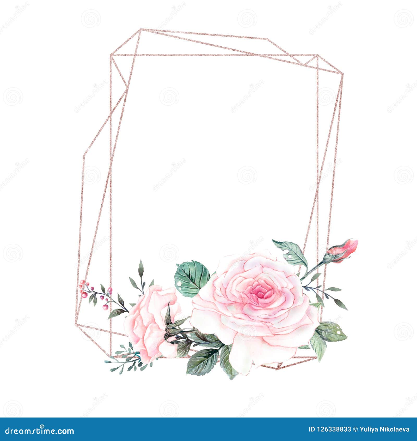 Vintage Card or Poster Template with Beautiful Roses Arrangement ...