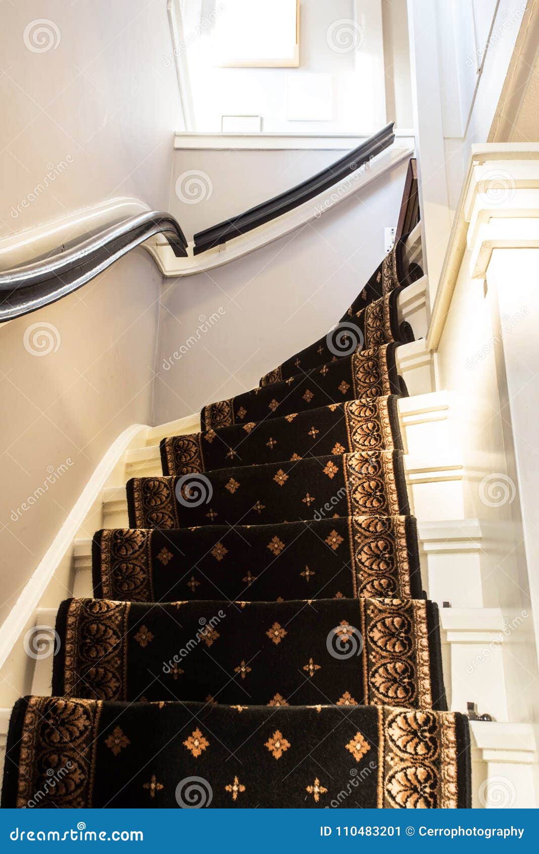 Vintage Carpet with Modern Stairs Stock Image Image of elegance