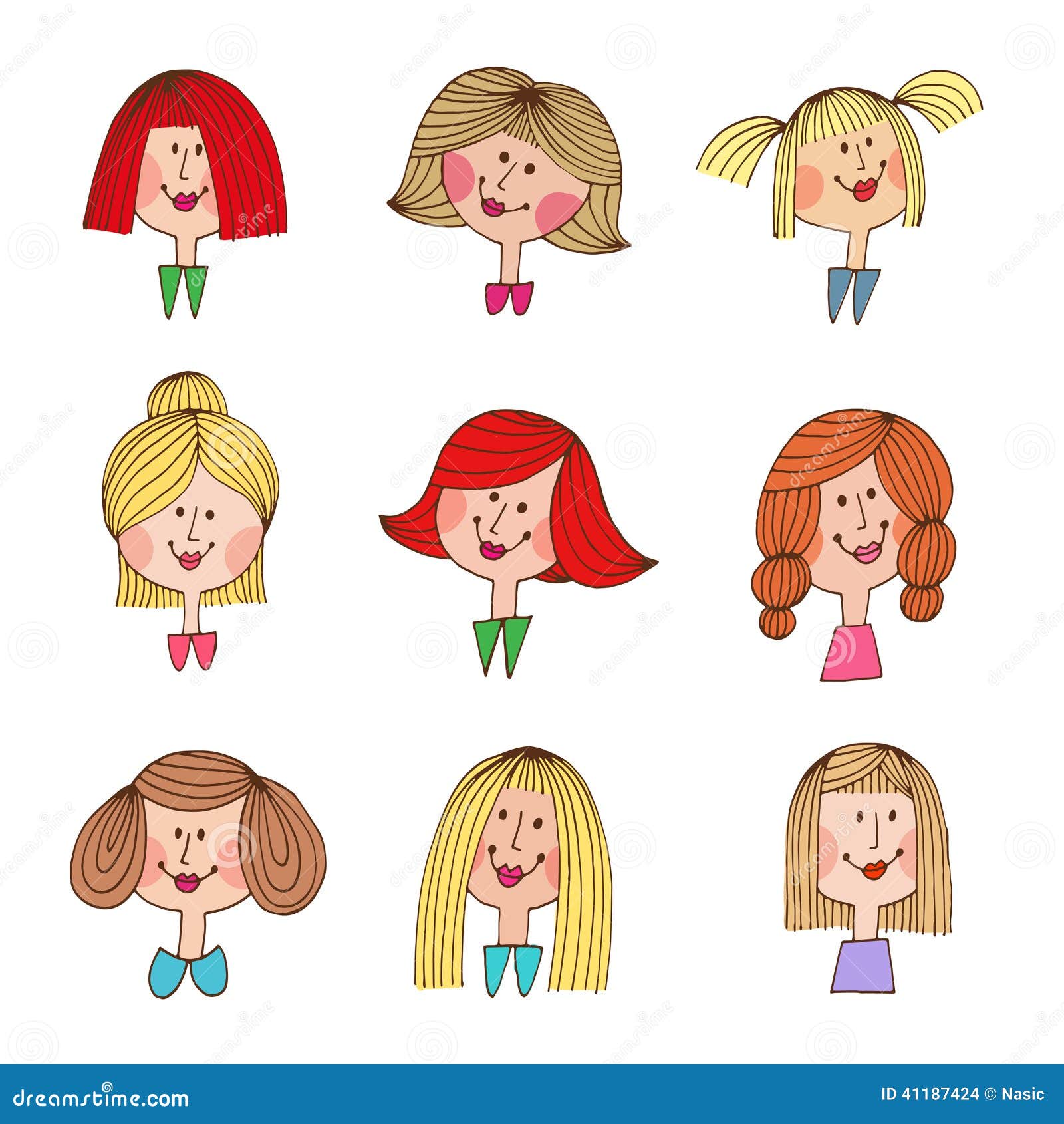 Female Cartoon Hair Styles Stock Illustrations – 439 Female Cartoon Hair  Styles Stock Illustrations, Vectors & Clipart - Dreamstime