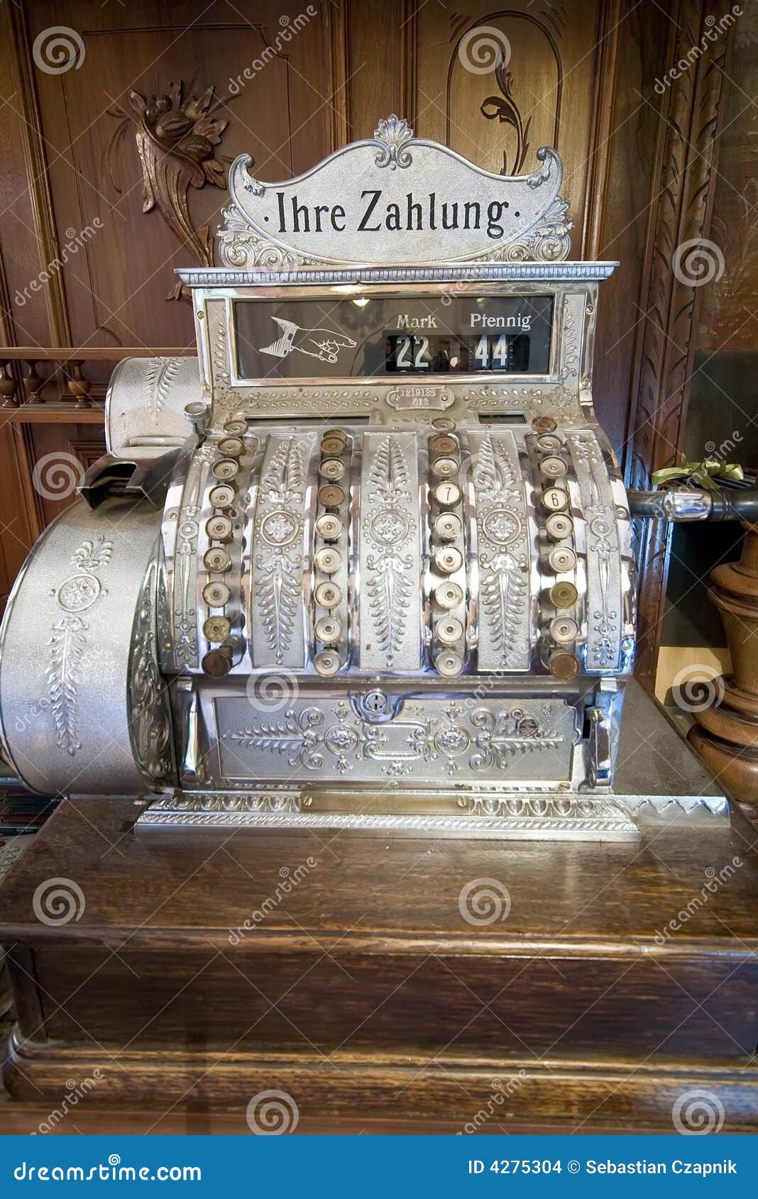 Vintage cash register stock photo. Image of original, palac 4275304
