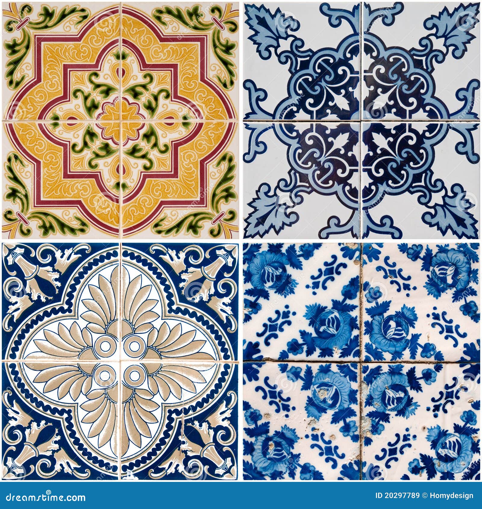 Vintage ceramic tiles stock image. Image of retro, colorful 20297789