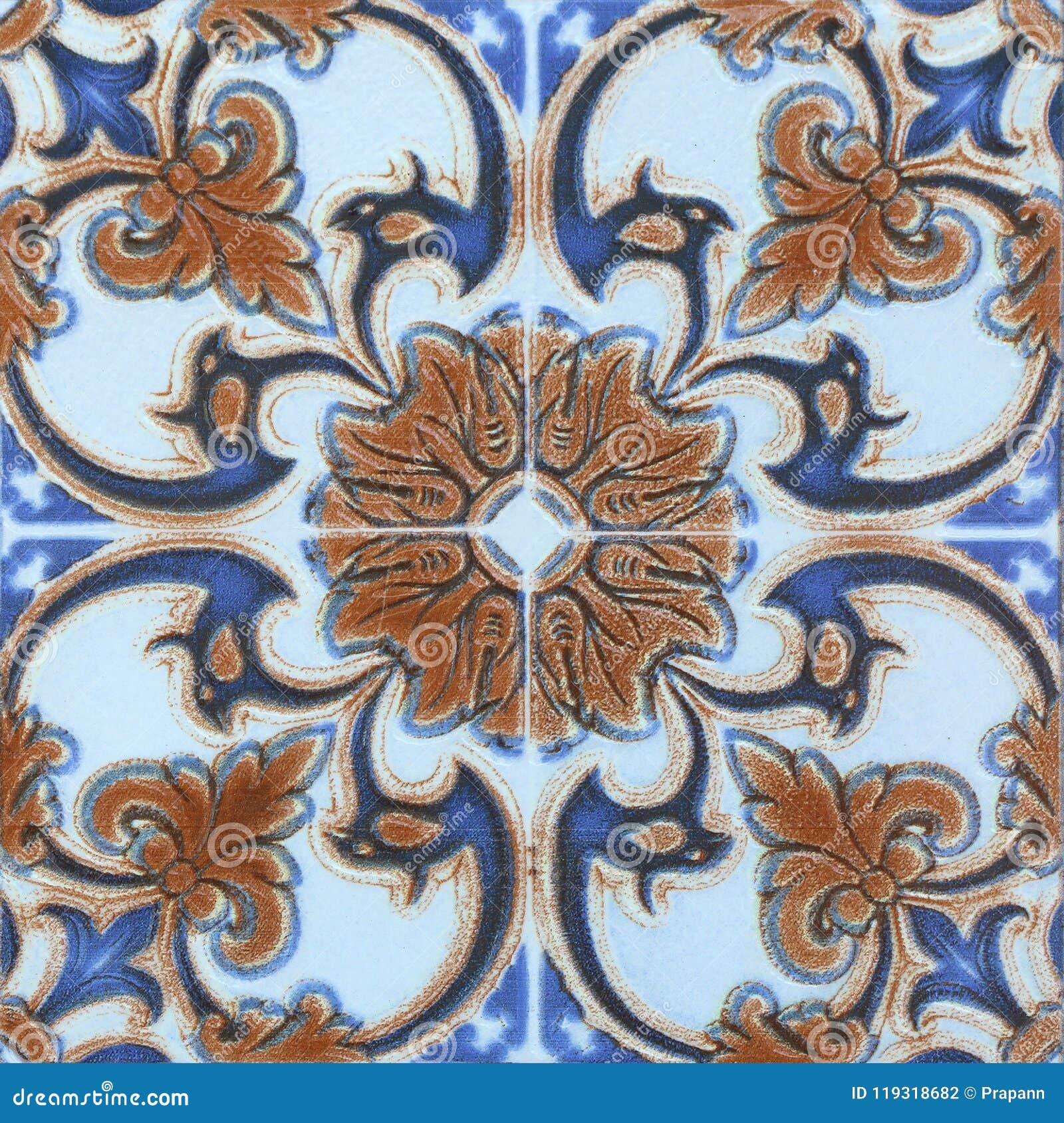Vintage Ceramic Tiles Wall Decoration Stock Photo Image of texture, spanish 119318682