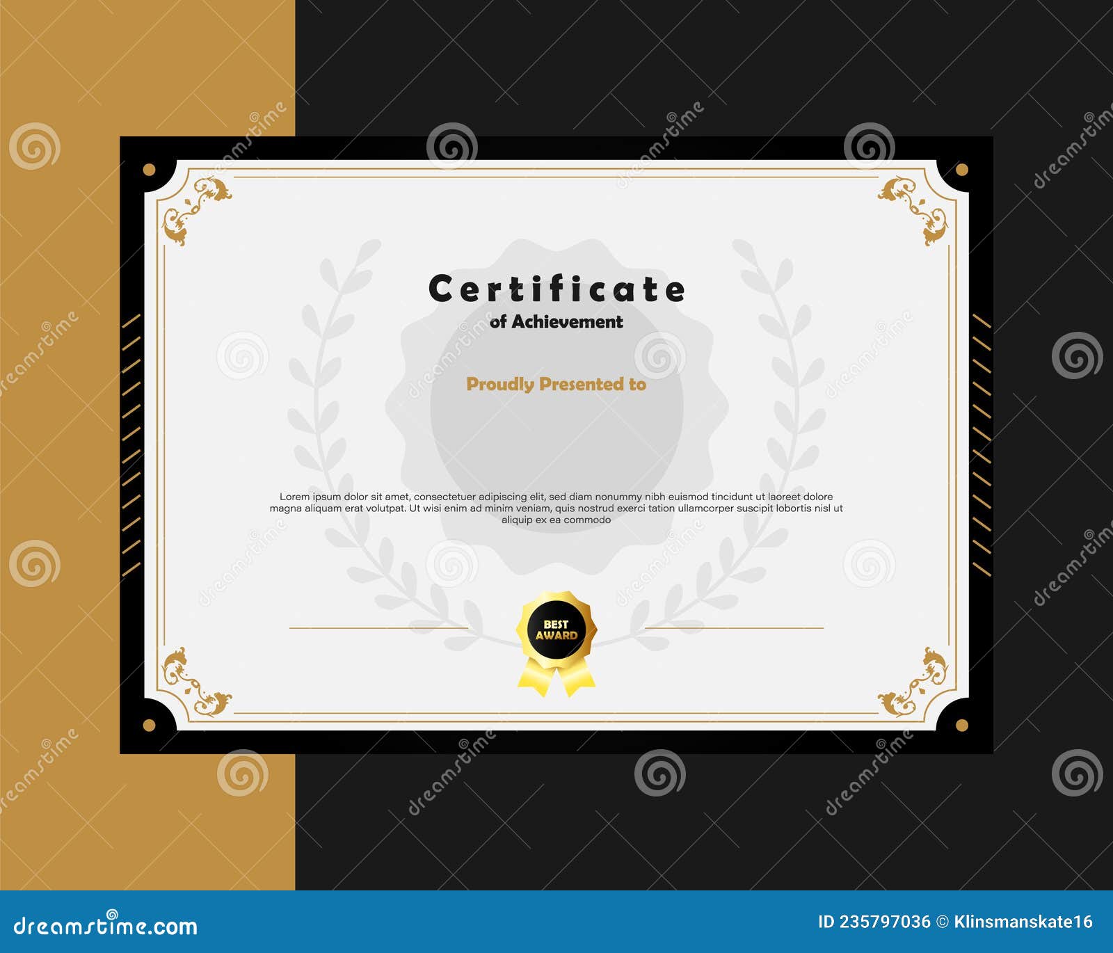 Modern elegant certificate paper template design background