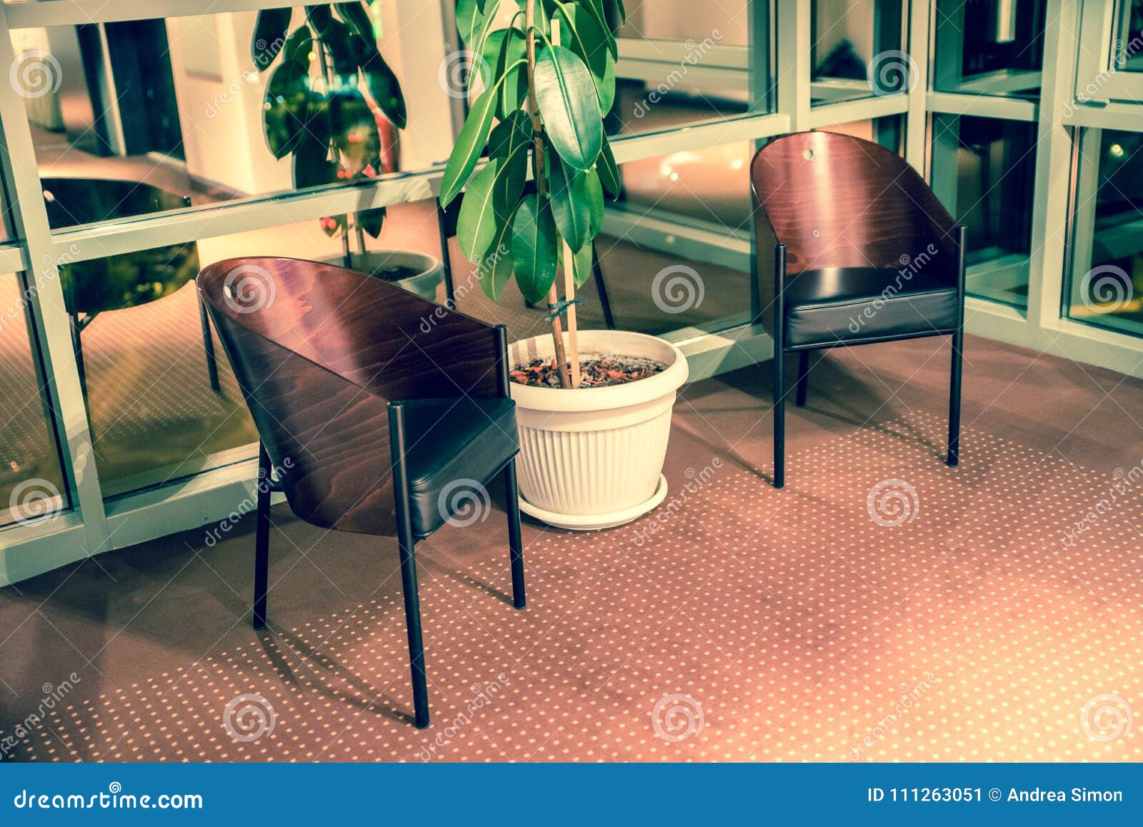 Vintage Chairs In A Waiting Room Stock Image Image Of Vintage