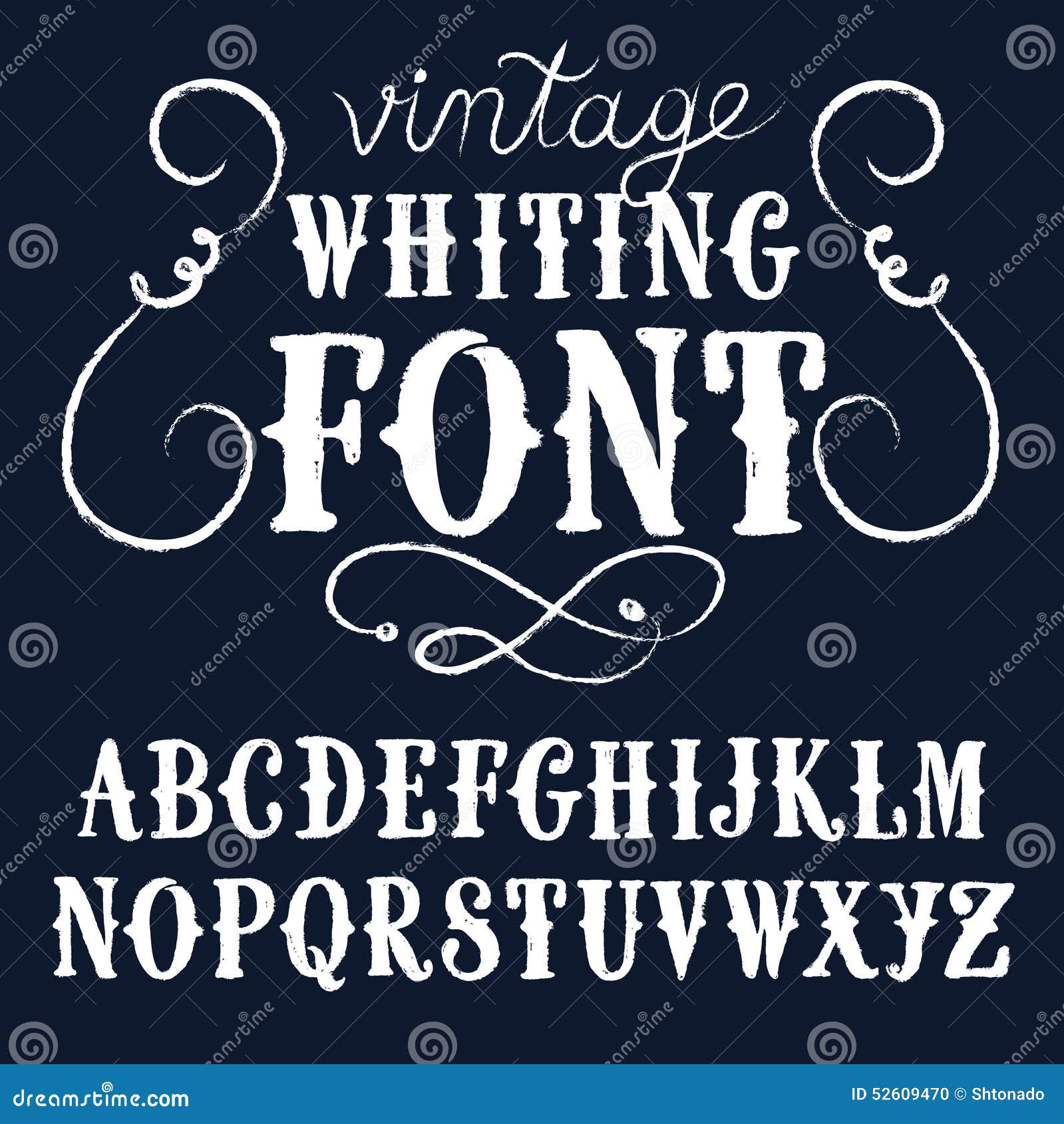 vintage chalk vector font hand drawn textured decorative abc letters dark background nice your design 52609470