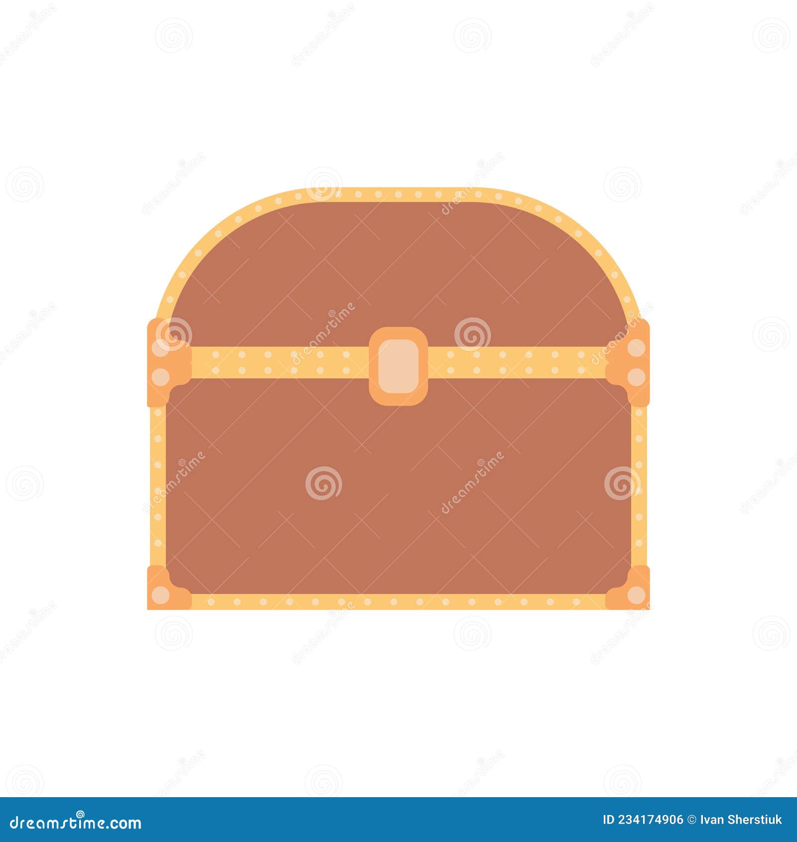 Vintage Chest. Old Chest in a Flat Style. Vector. Stock Vector