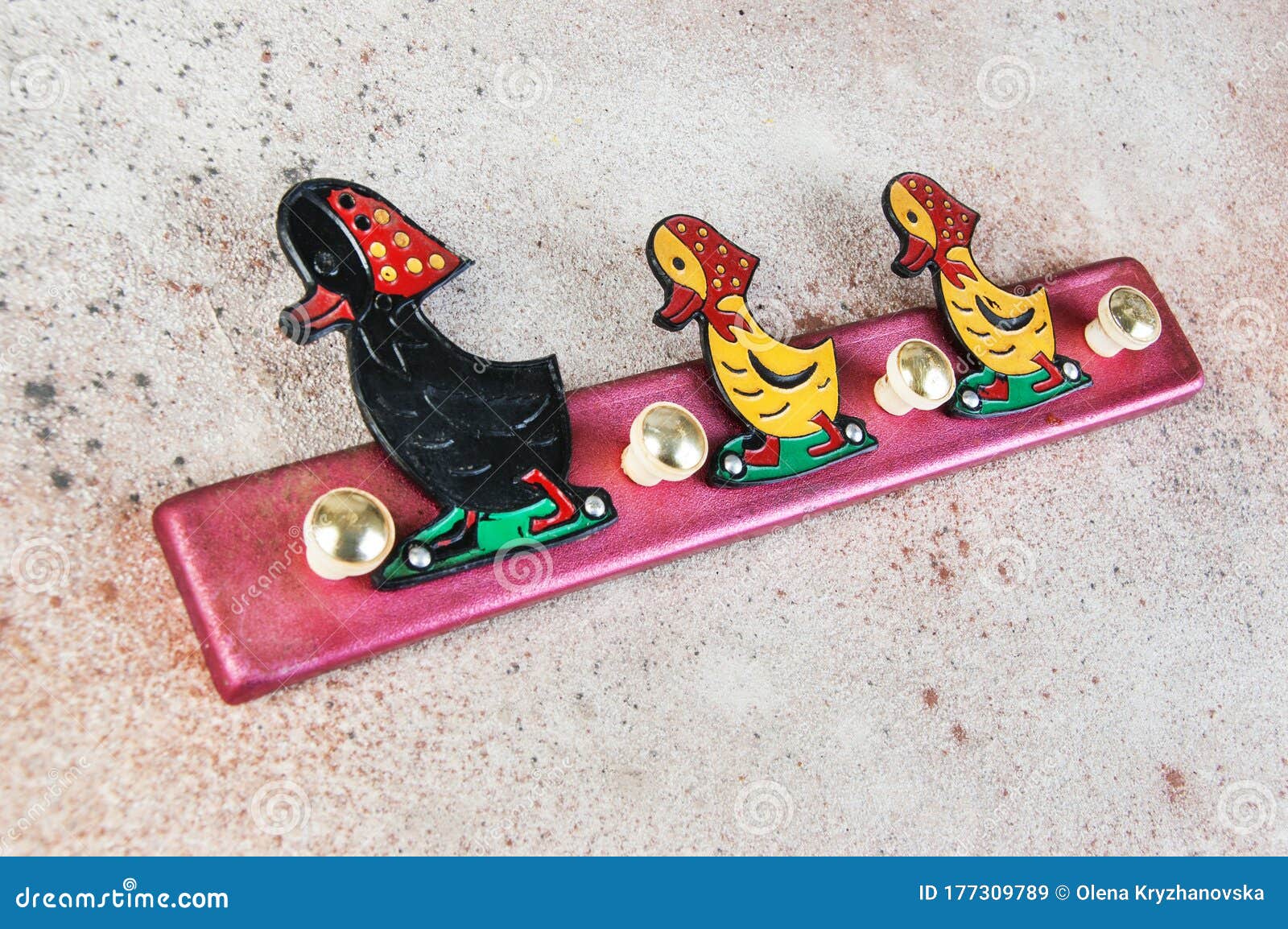 Vintage Children Coat Rack Duck Stock Image Image of plastic