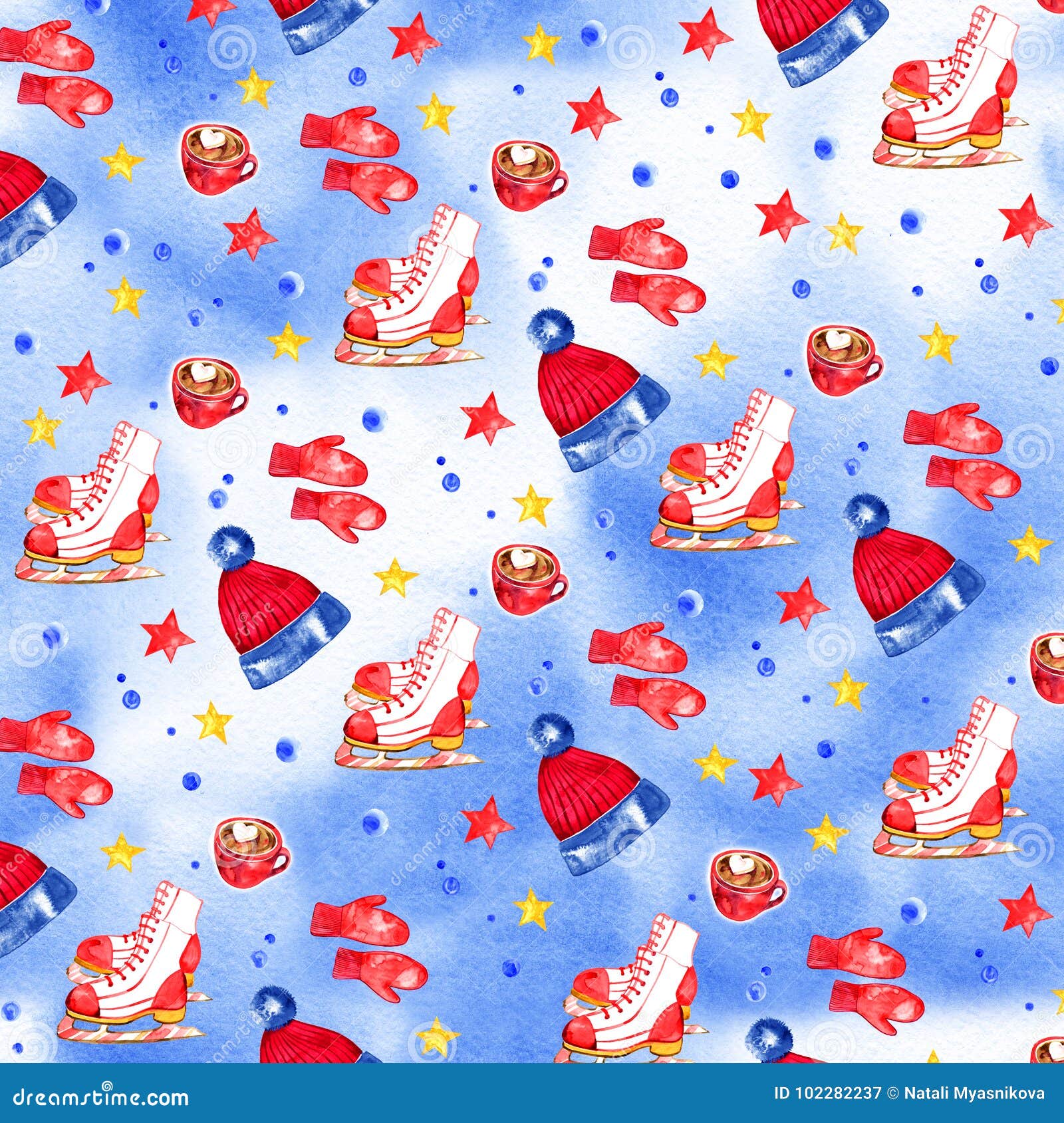 Vintage Christmas Seamless Pattern. Illustrations of Christmas