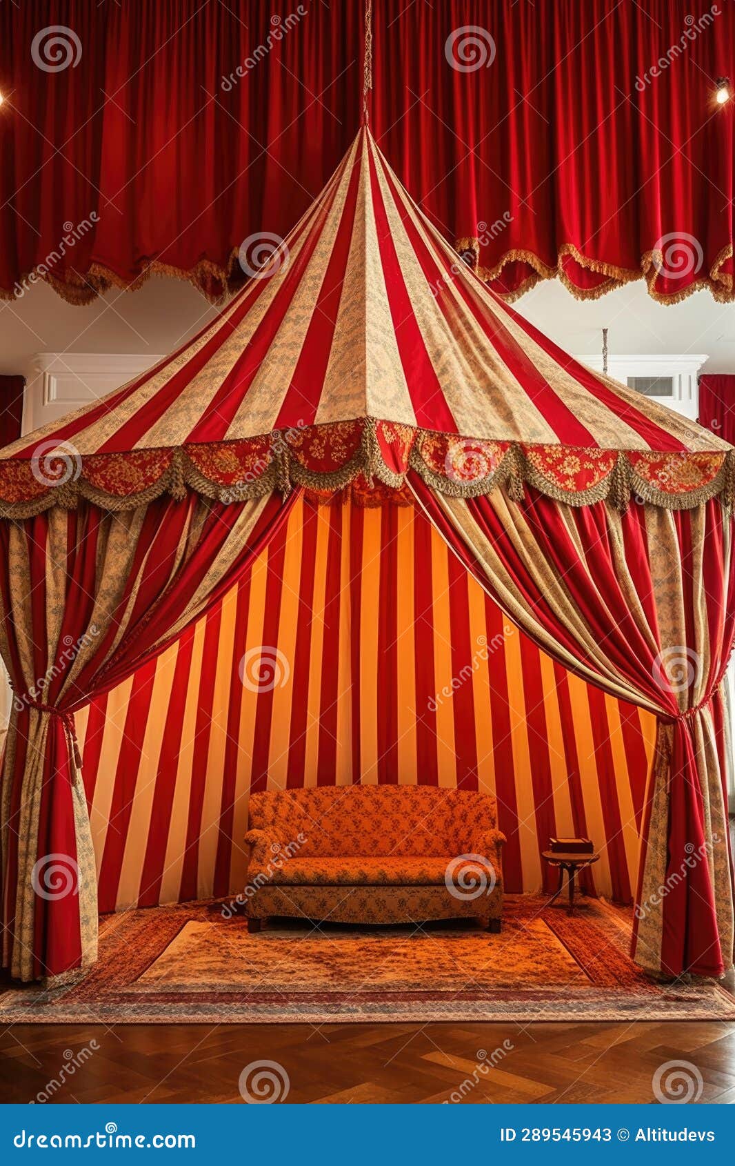 Vintage Circus Tent with Retrostyle Decorations Stock Image Image of
