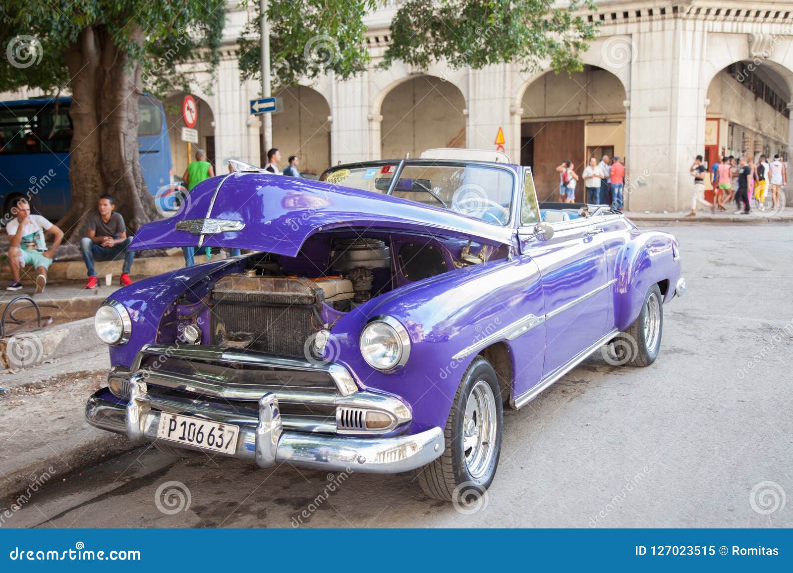 Vintage Classic American Car In Havana Cuba Editorial