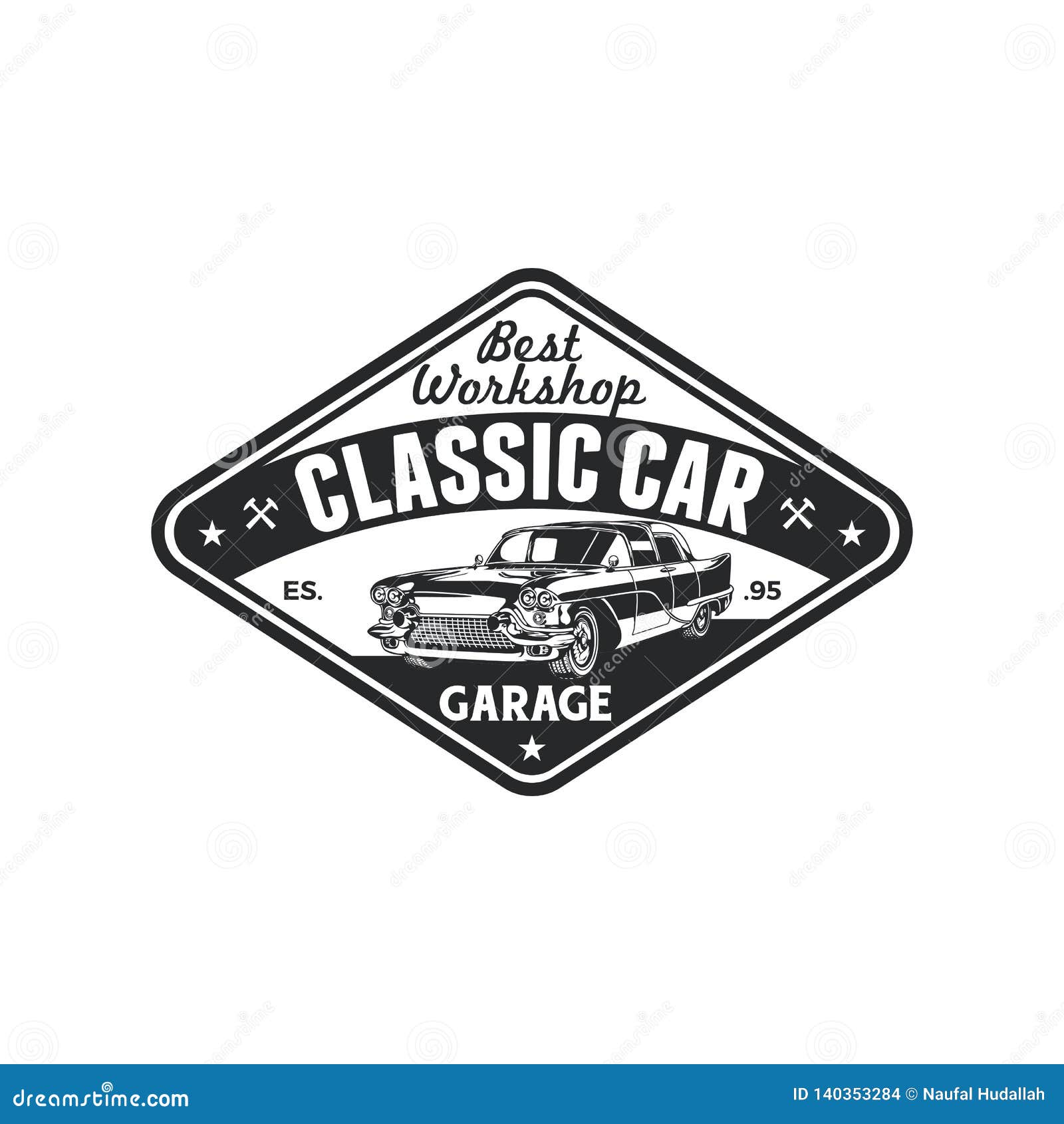 Vintage Classic Car Repair Garage Logo Badge Design. Old Retro Style ...