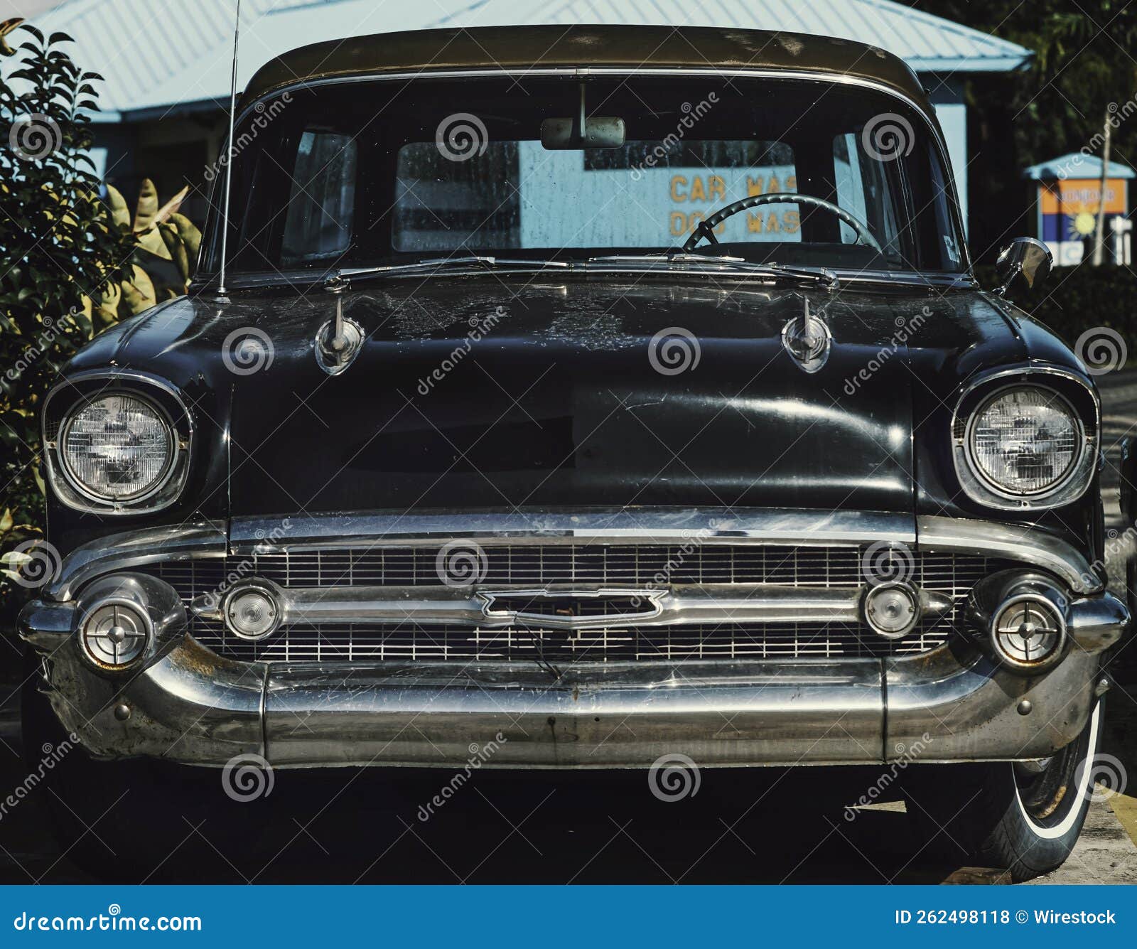 Vintage Classic Old Station Wagon Front Grill Editorial Stock Photo