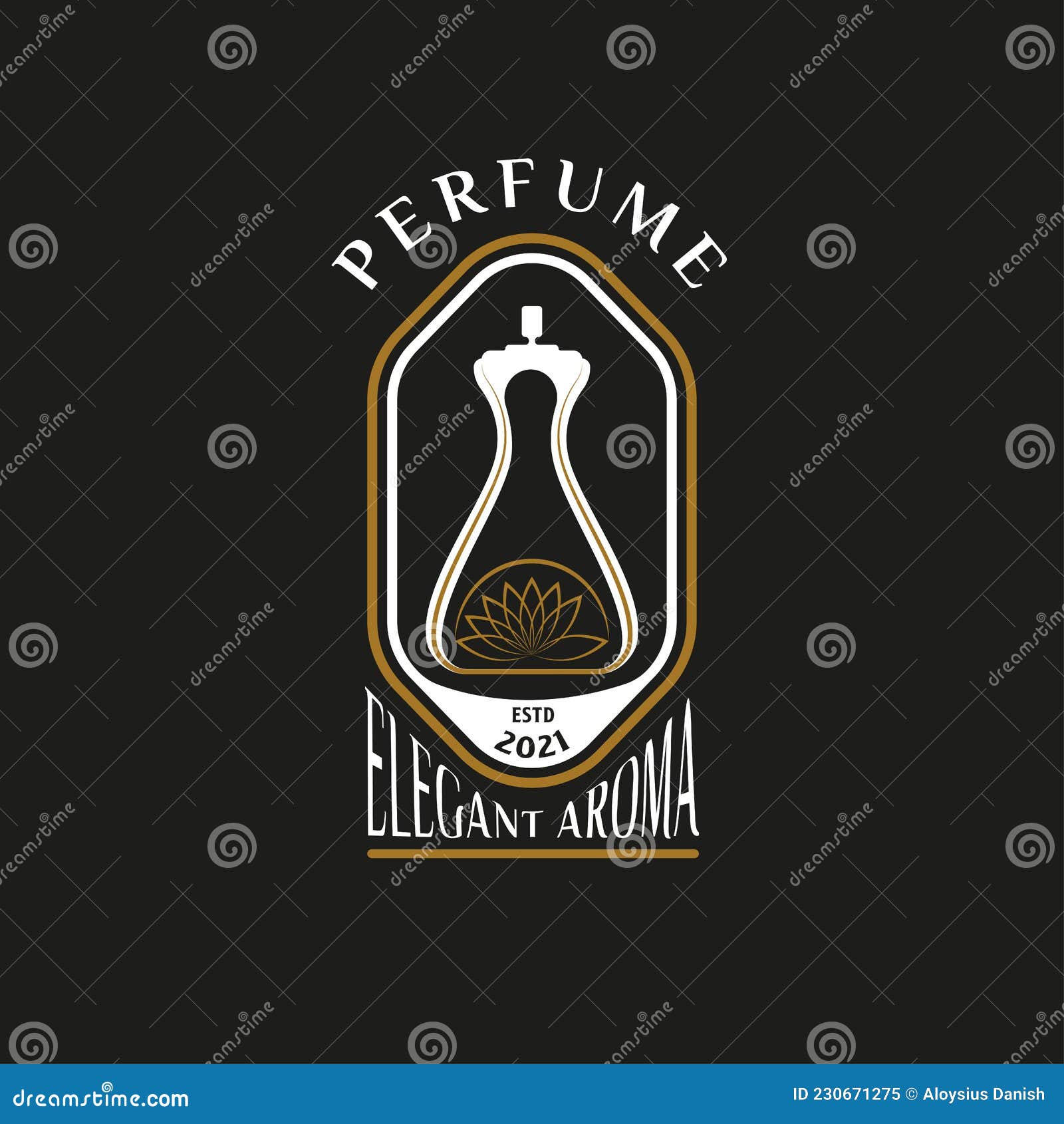 Premium Vector, Luxury perfume logo with bottle