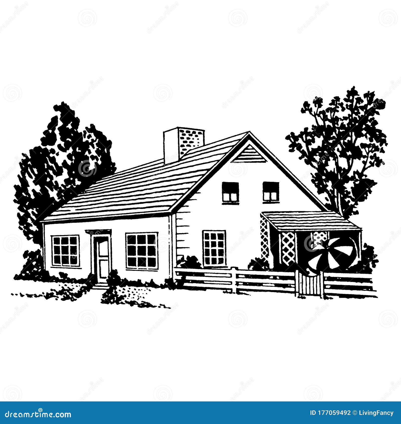 big house clipart black and white