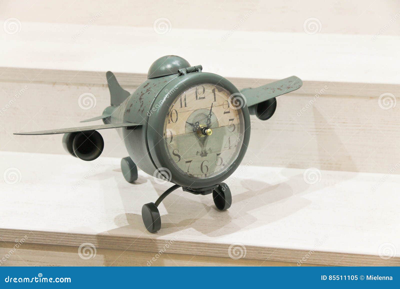 vintage clock-aircraft. concept: time flies