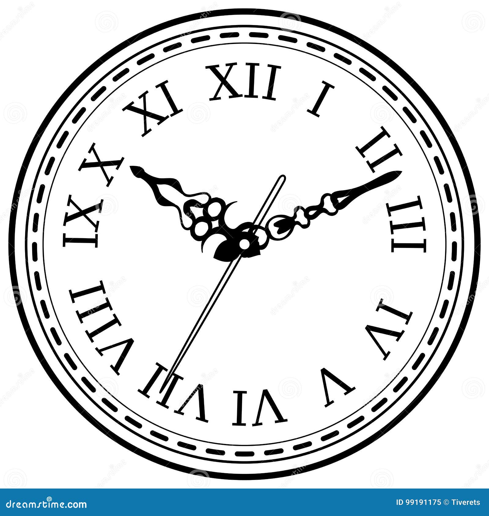 Vintage Clock Hand Drawn Sketch Isolated Stock Vector  Illustration of  black logo 99191175