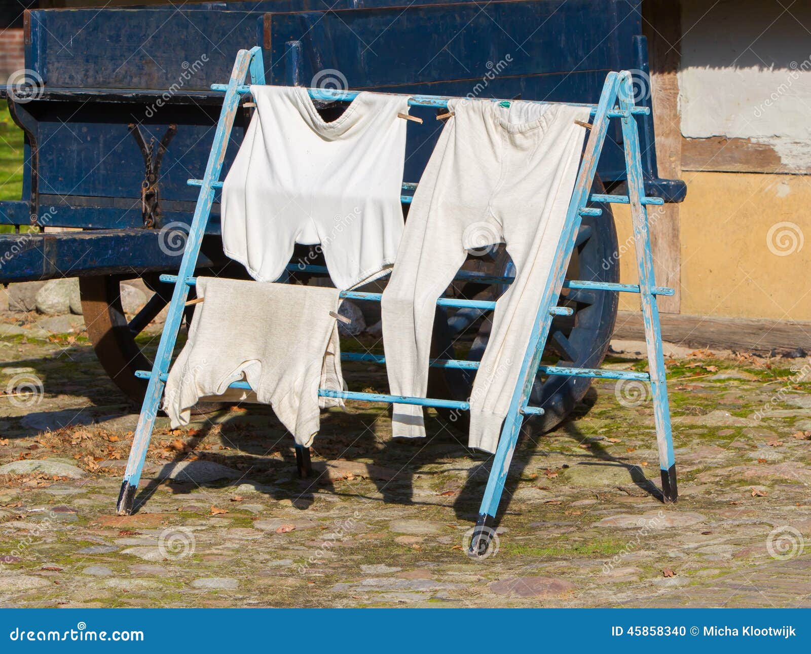Vintage Clothes on Drying Rack Stock Photo Image of dress, underpants