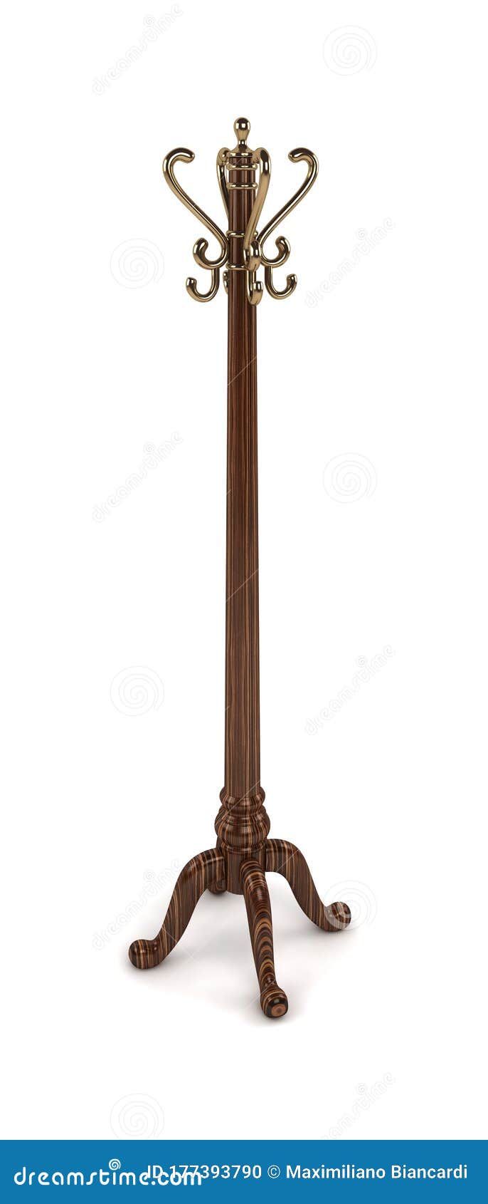 Vintage Coat Rack stock illustration. Illustration of gold 177393790