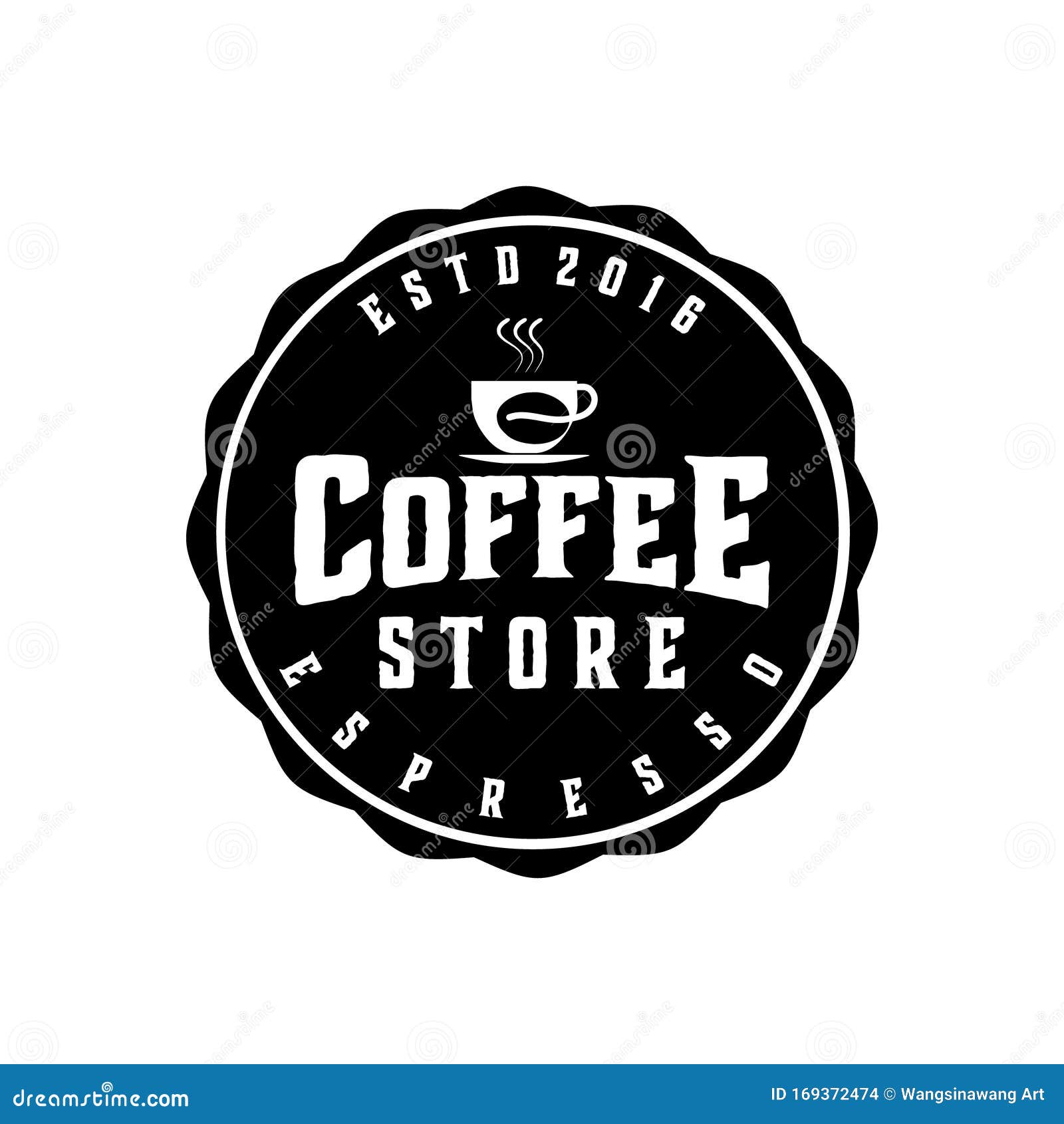 Vintage Coffee Cafe Store Round Badge Logo Ideas Inspiration Logo Design Template Vector Illustration Isolated On White Stock Vector Illustration Of Seal Aroma