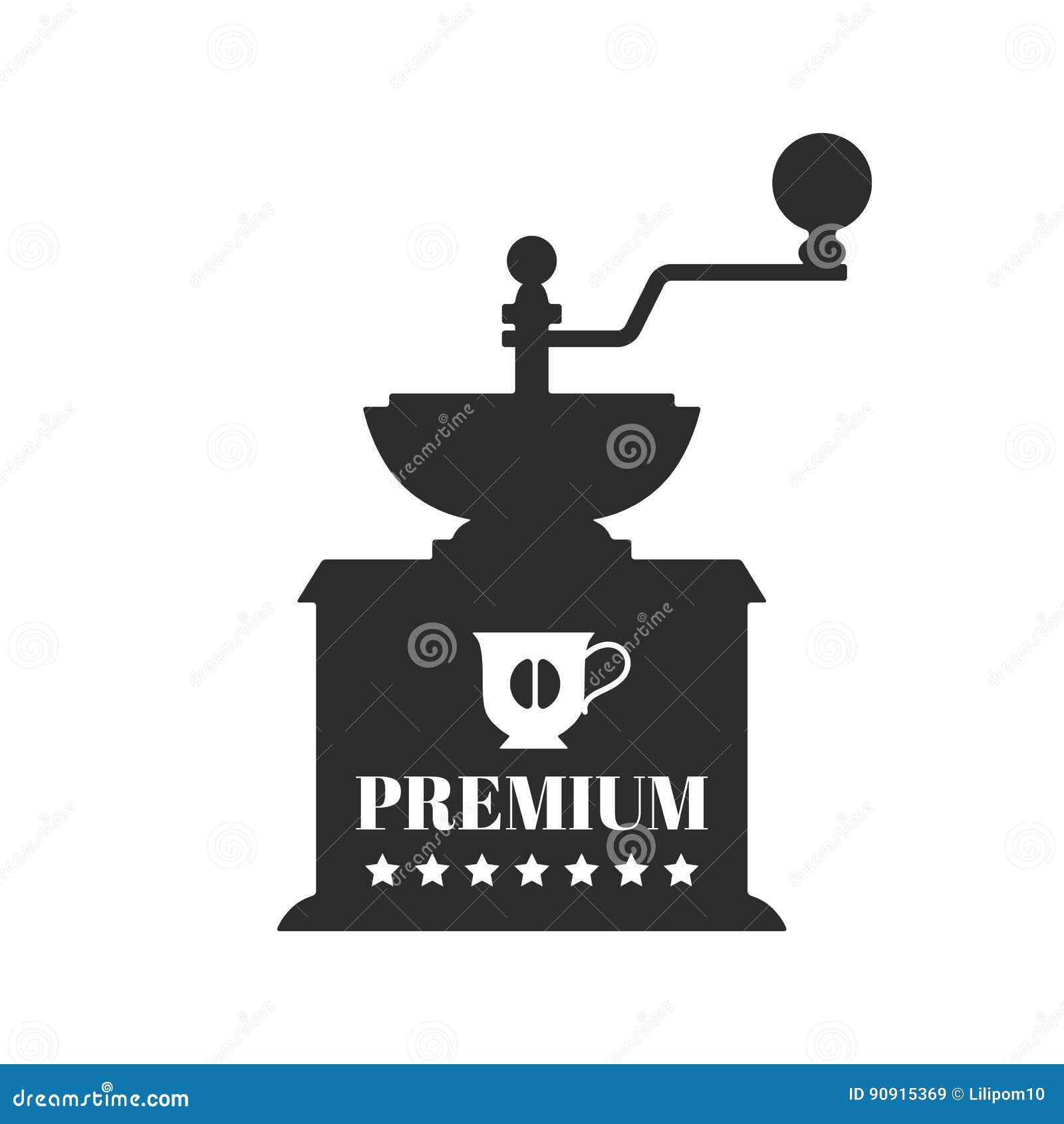 Download Vintage Coffee Grinder. Flat Black Silhouette ...