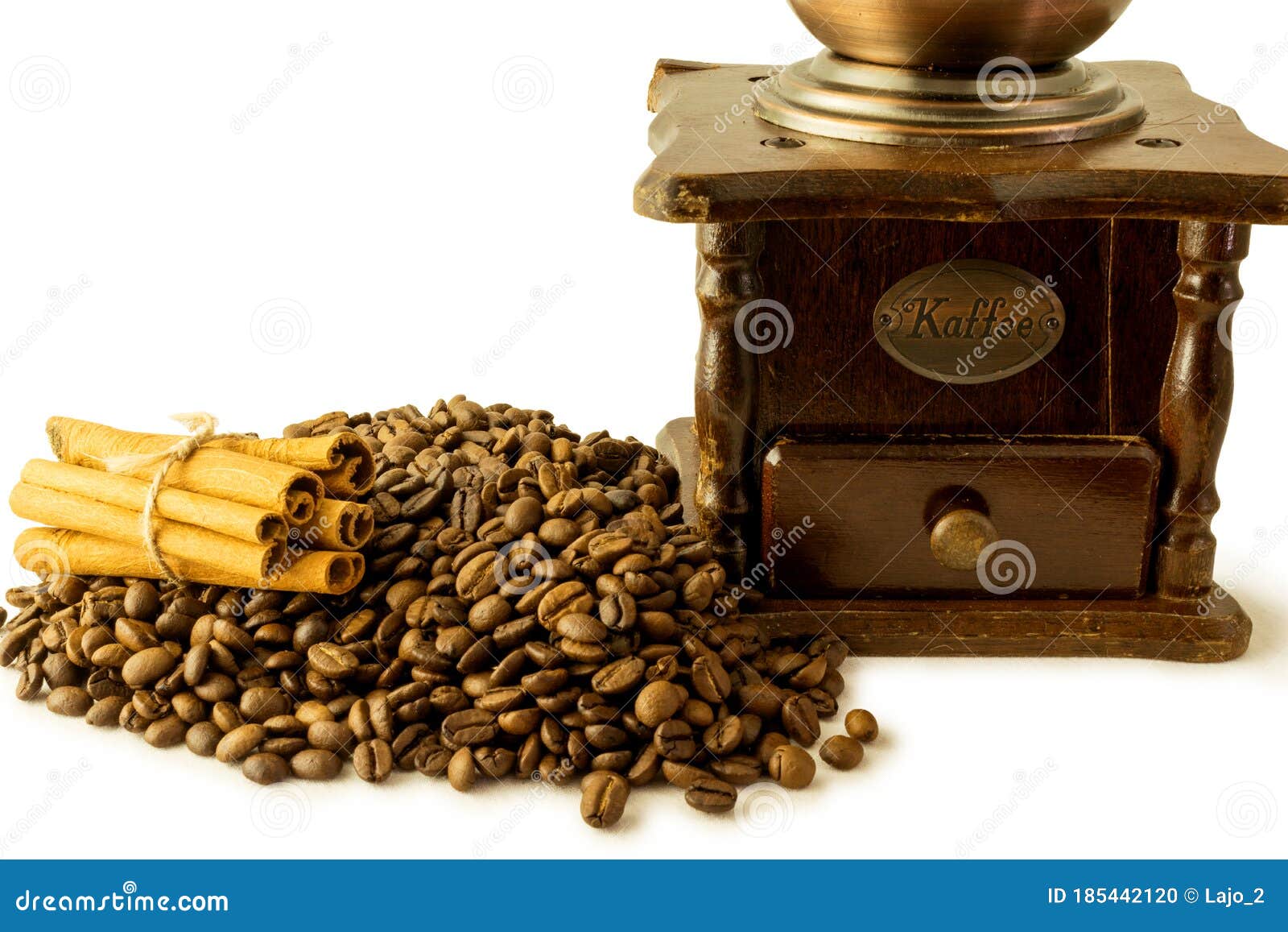 Vintage coffee grinder stock photo. Image of cafeteria 185442120