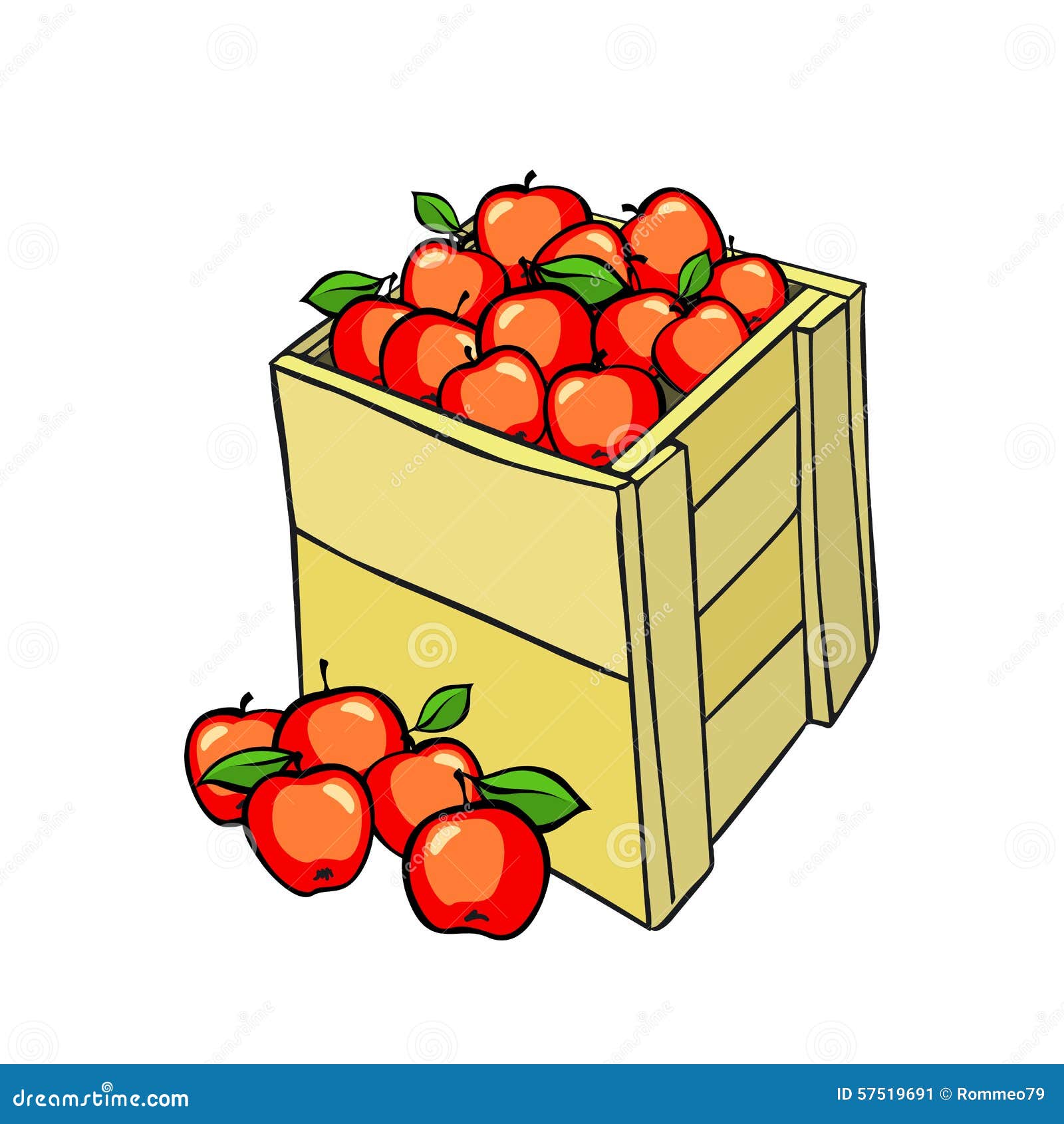 Vintage Colorful Apple Harvest Set. Fully Editable EPS10 Vector Stock