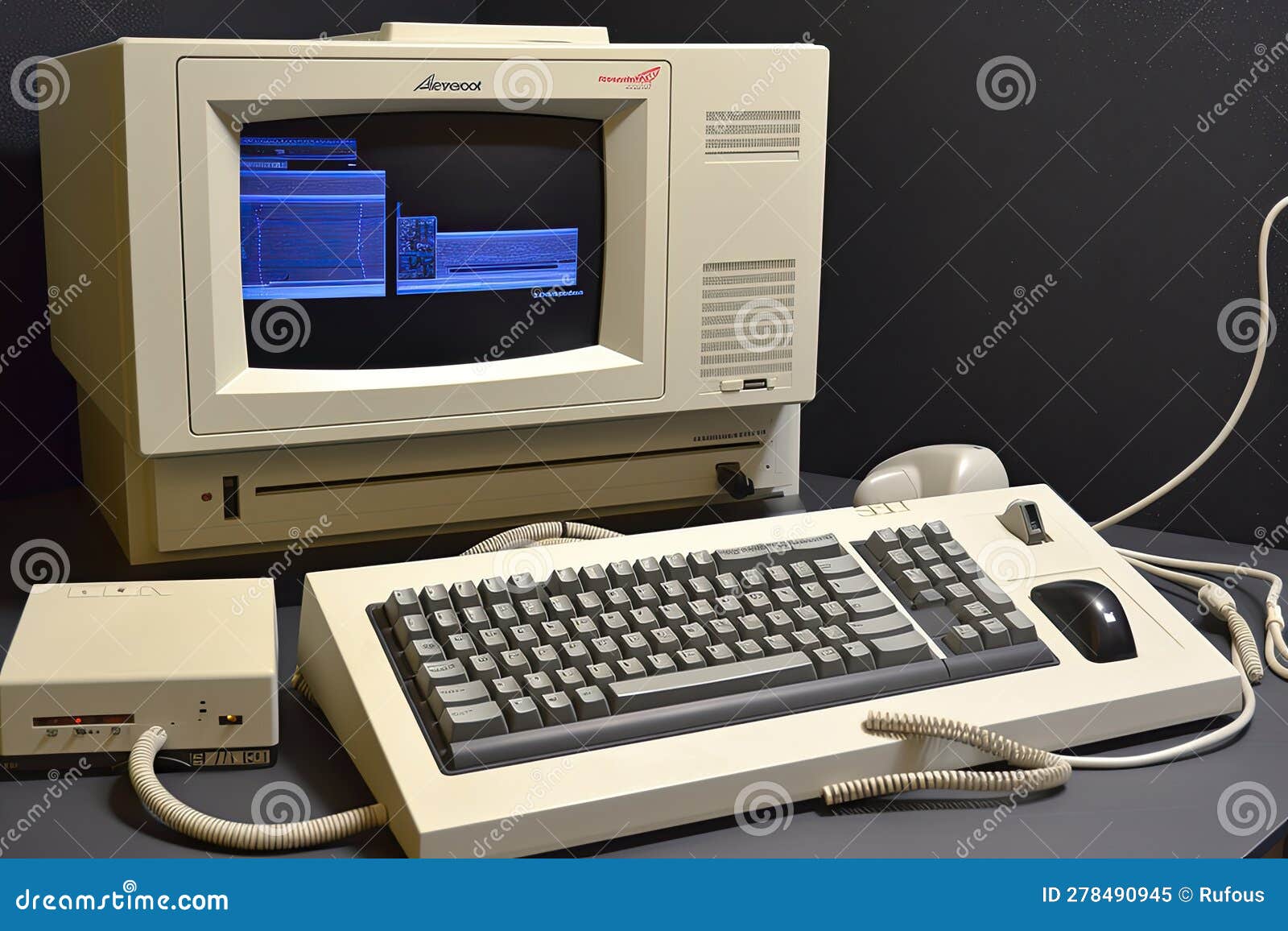 vintage commodore amiga 2000 pc with monitor 1084s