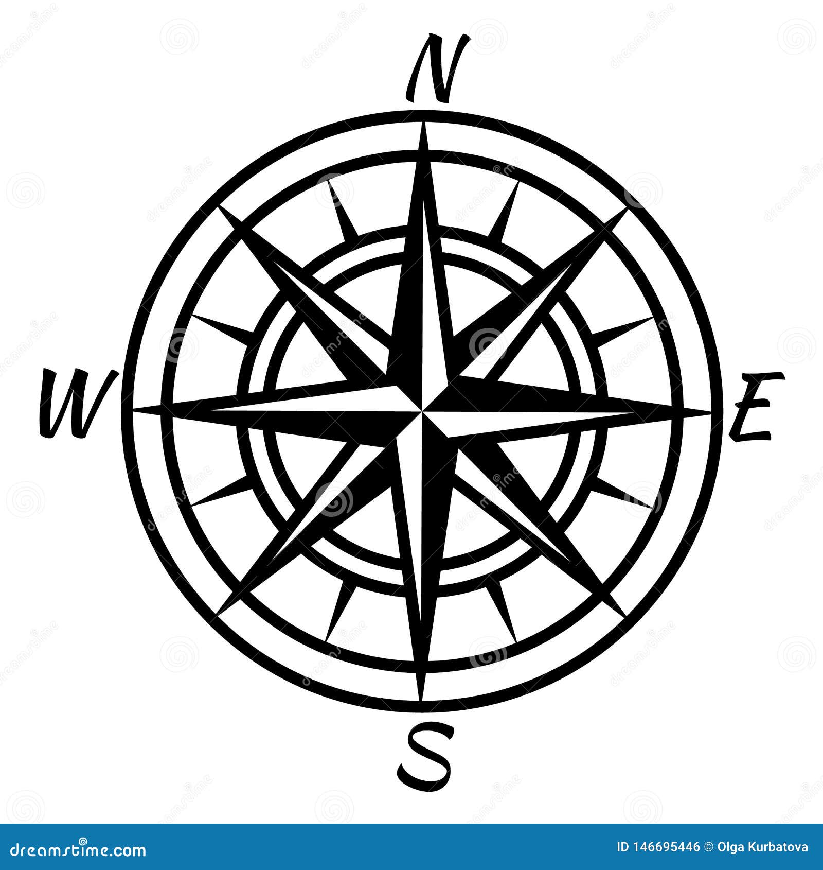 vintage compass. retro nautical marine mapping  for treasure world advenure map.  wind rose icon