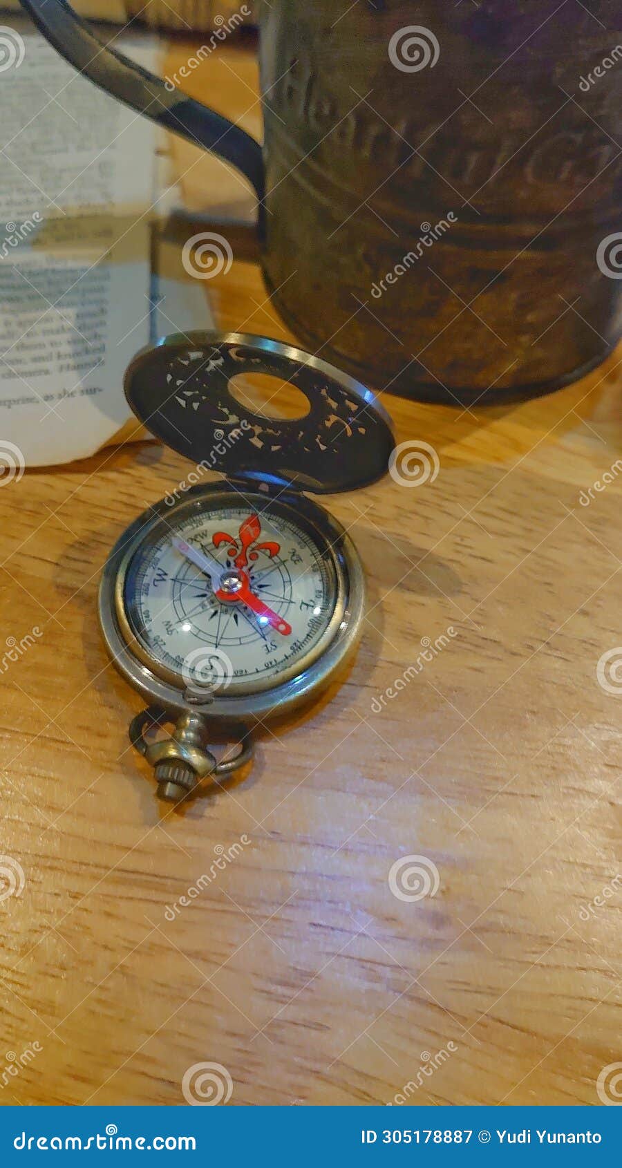 Vintage Compass Showing North for Sailing in the Sea Stock Image ...