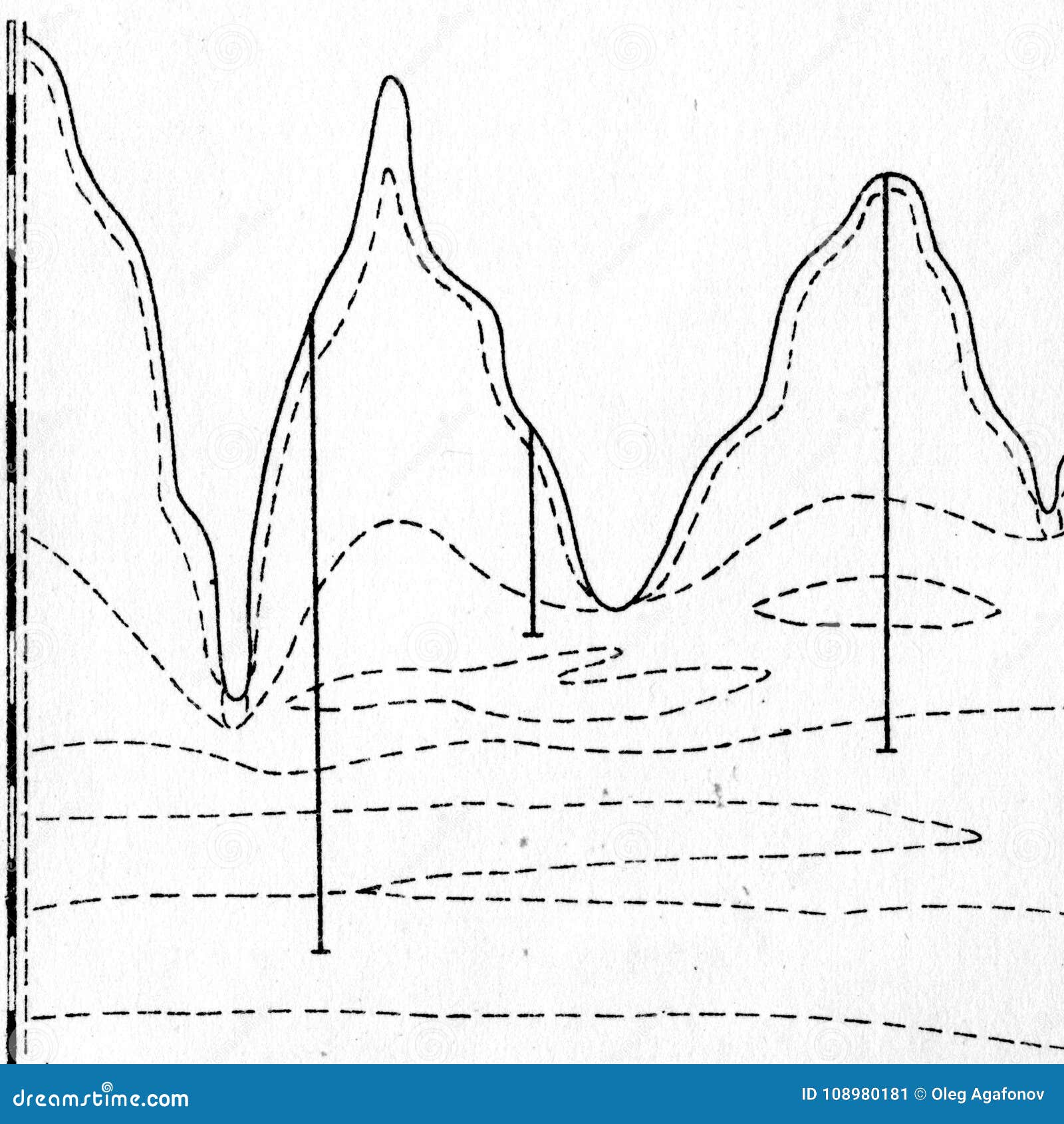 vintage contour mapping. natural printing s of maps.