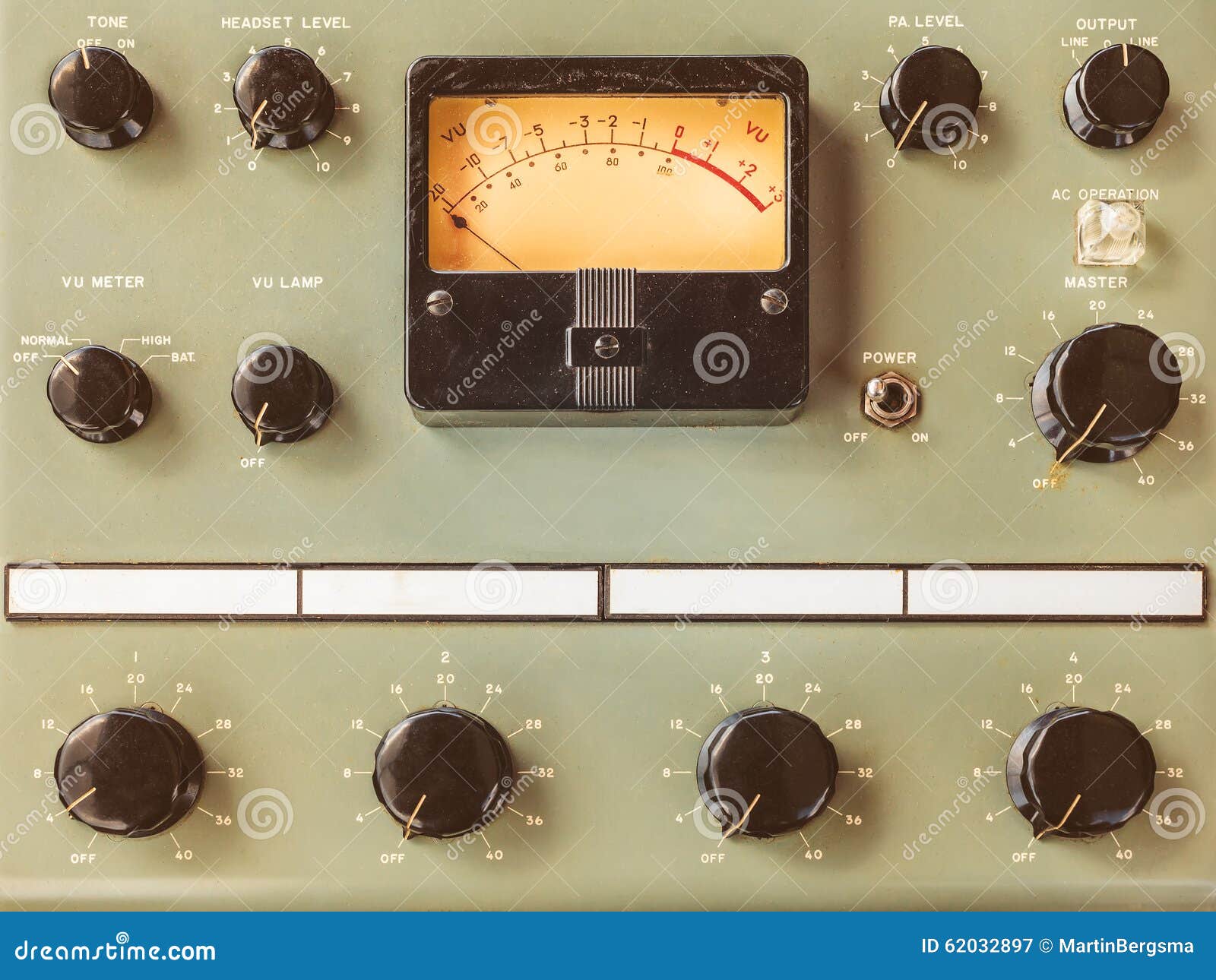 vintage control panel with volt meter