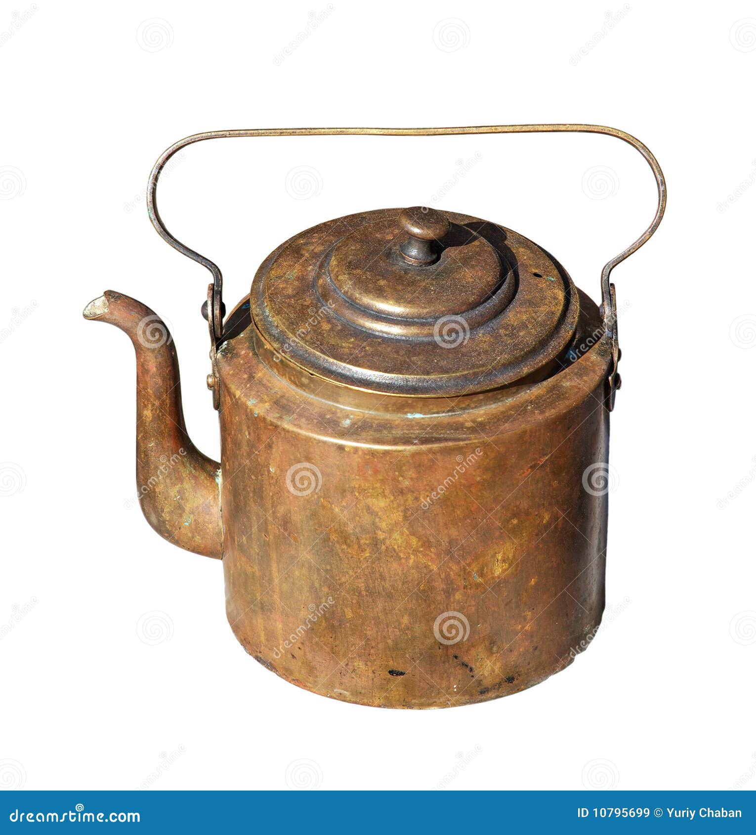Vintage copper kettle stock image. Image of spout, cast 10795699