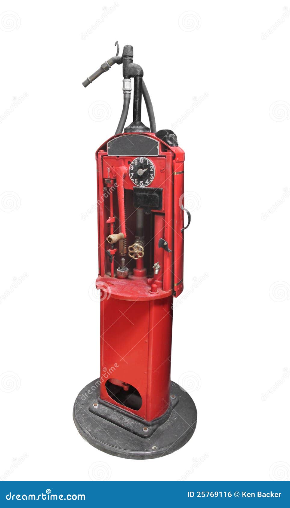 Vintage Crank Gasoline Pump Isolated. Stock Photo Image of fuel